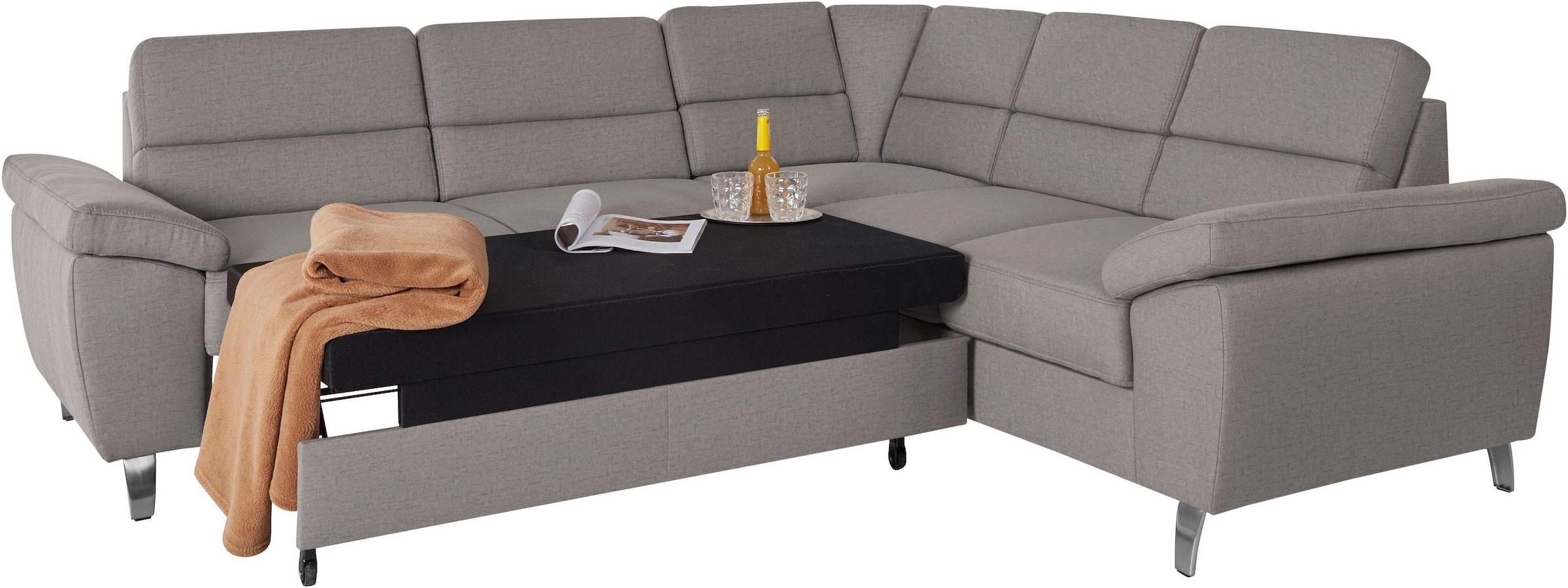 sit&more Ecksofa »Sorano L-Form«, wahlweise mit Bett- und Relaxfunktion, inkl. Bettkasten