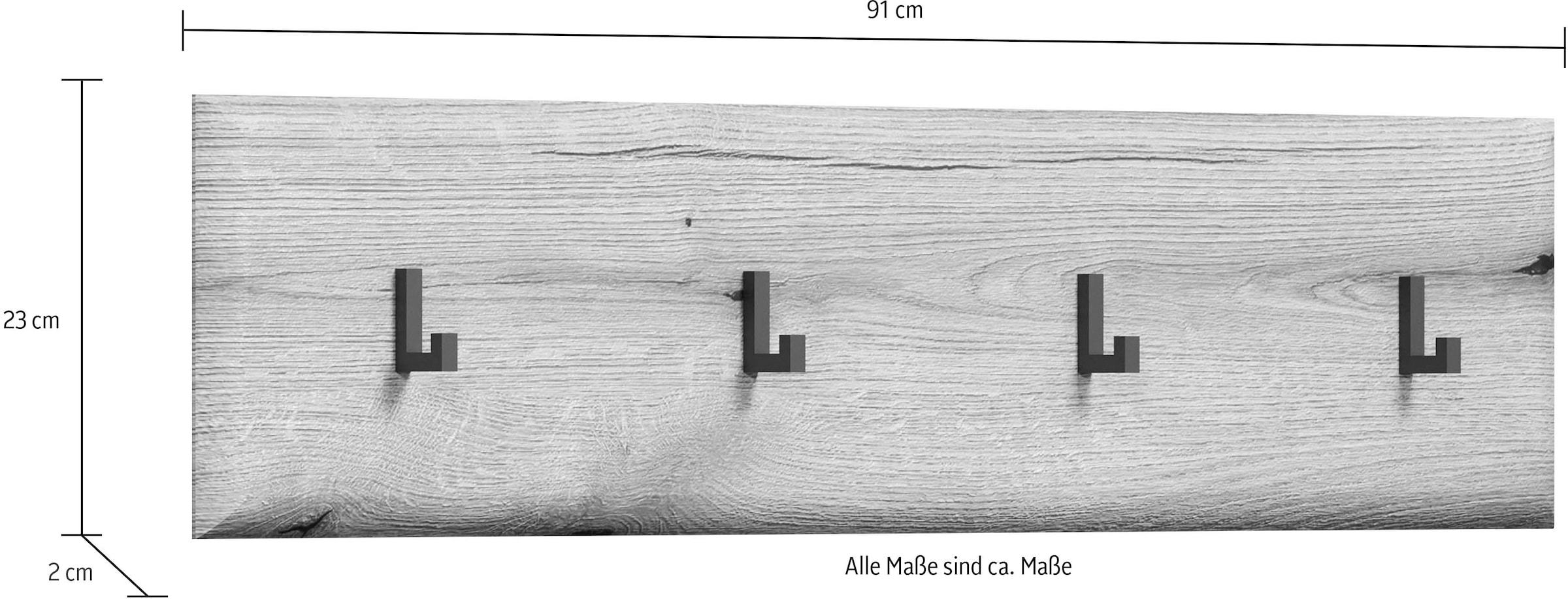 INOSIGN Wandboard »Graz«, (Packung, 1 St.), Masse (B/H/T in cm): (91/80/2) - Farbe: Weiss Hochglanz und Eiche