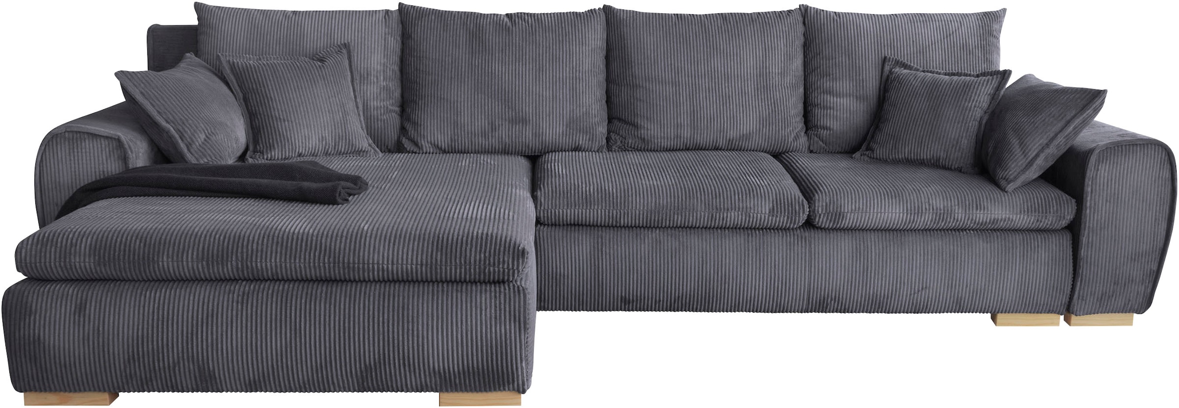 Home affaire Ecksofa »Katja L-Form«, Cord Bezug, inkl. Schlaffunktion und Stauraum