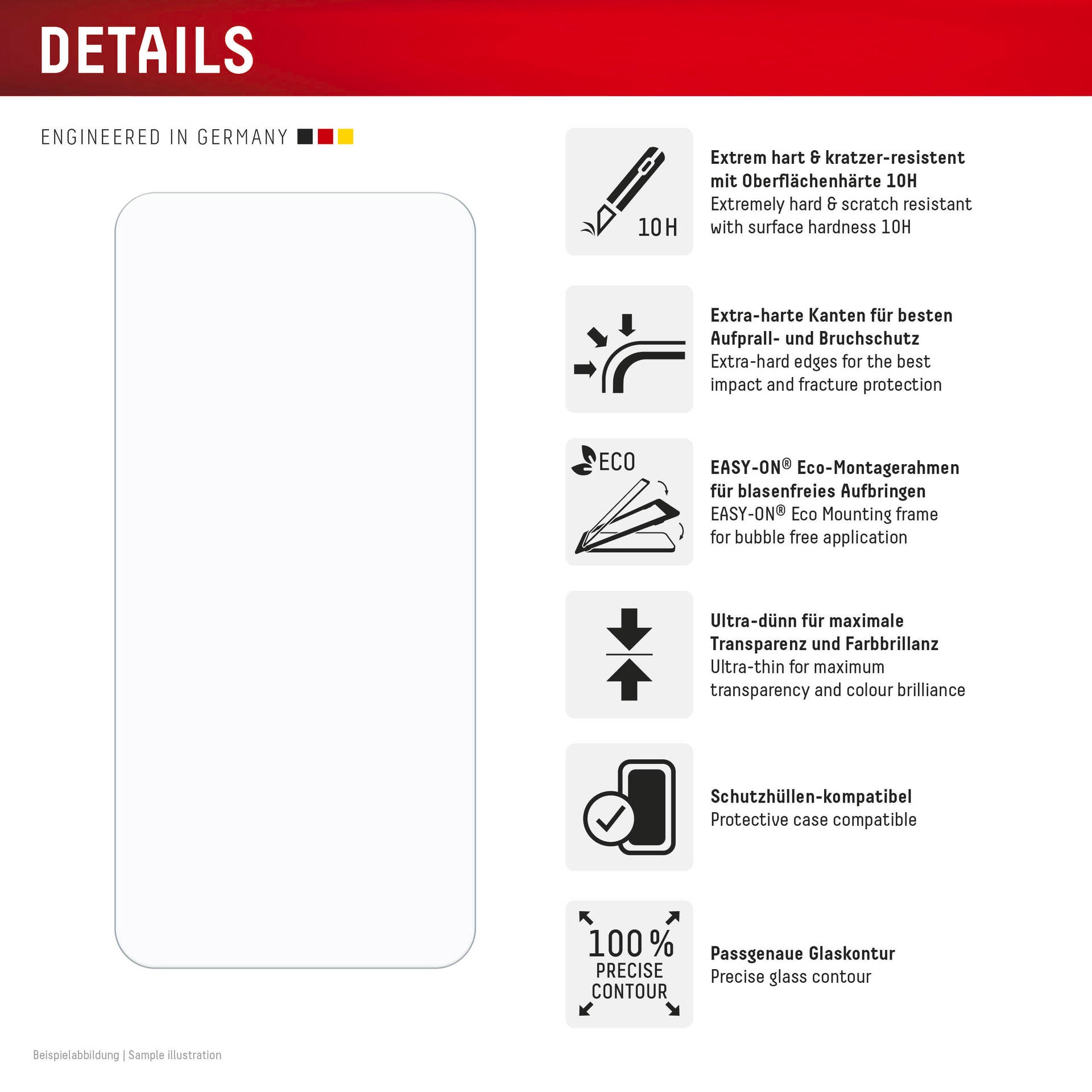 Displex Displayschutzglas »Real Glass + Case«, für Samsung Galaxy S24 FE, Displayschutzfolie, Schutzfolie, Bildschirmschutz, kratz- & stossfest
