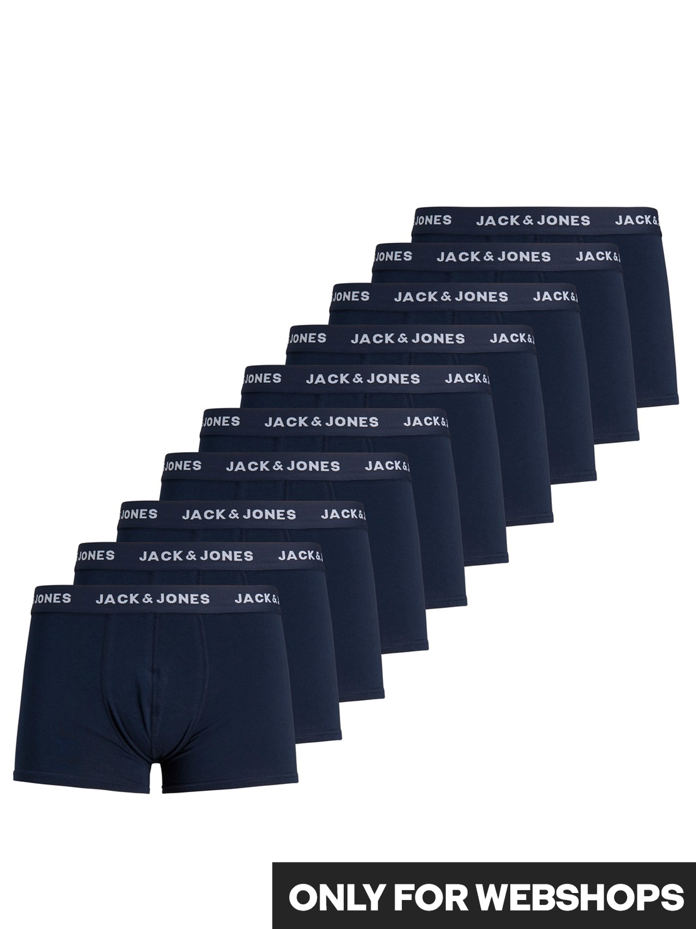Jack & Jones Trunk »JACSOLID 10er-Pack, bequem, elastisch, ideal für jeden Tag« Packung, 10 Stk. meliert, modisch, eng anliegend, Baumwollmischung, Bündchen