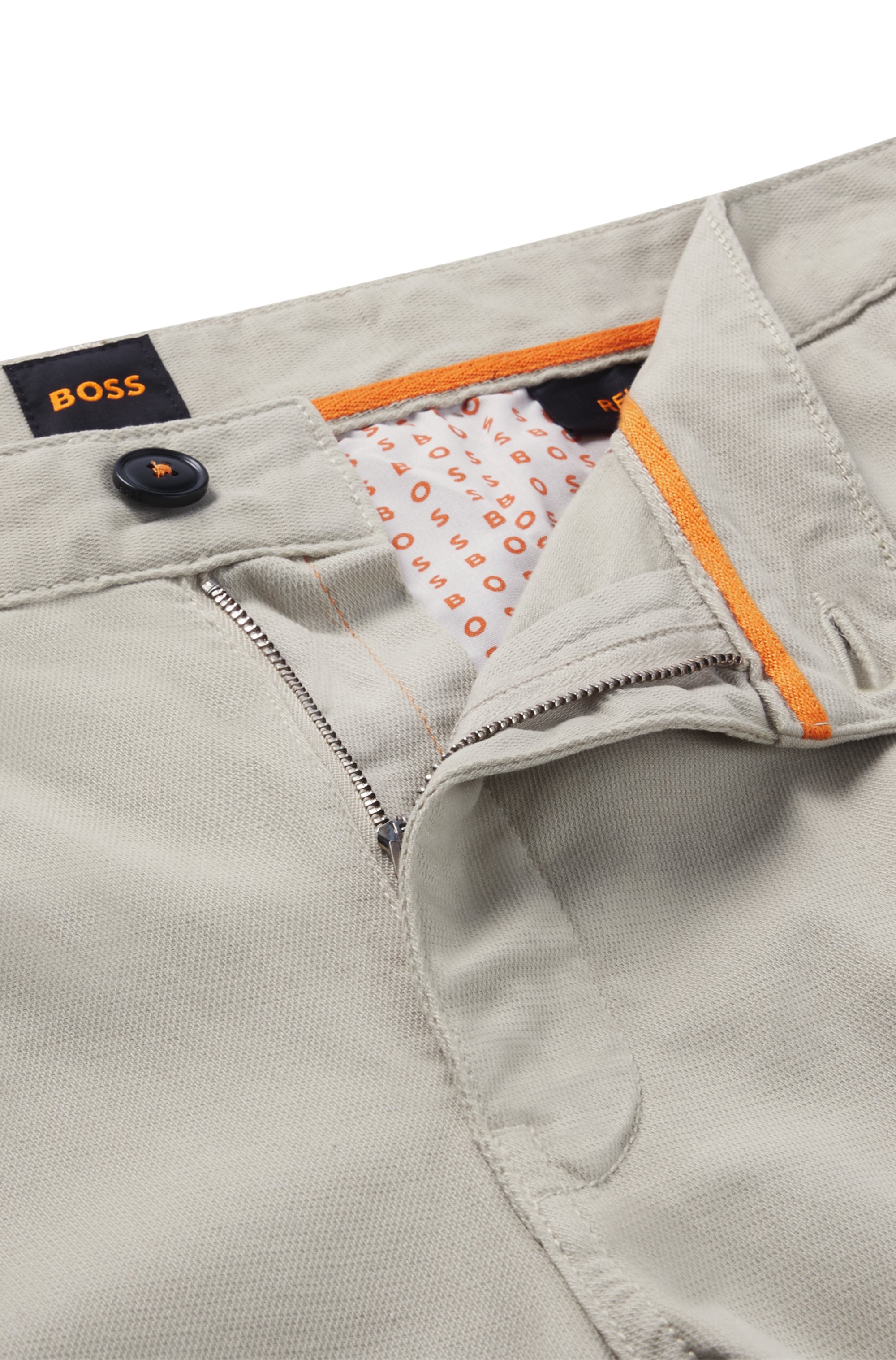 BOSS ORANGE Chinohose »Pleated«, mit Markenlogo