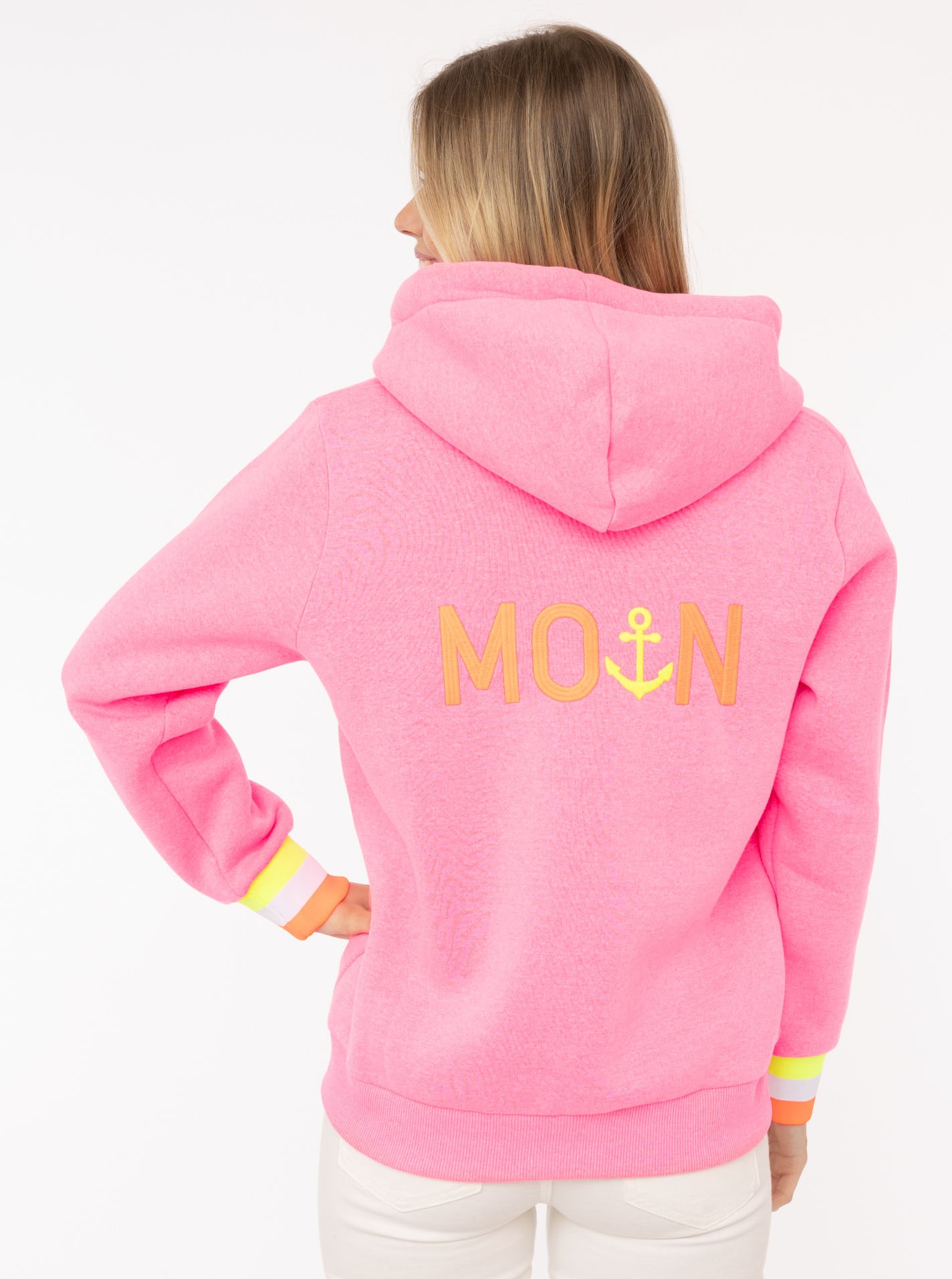 Zwillingsherz Sweatjacke »"Moin ZH"«, mit Moin und Anker Stickerei und Kontrastbündchen