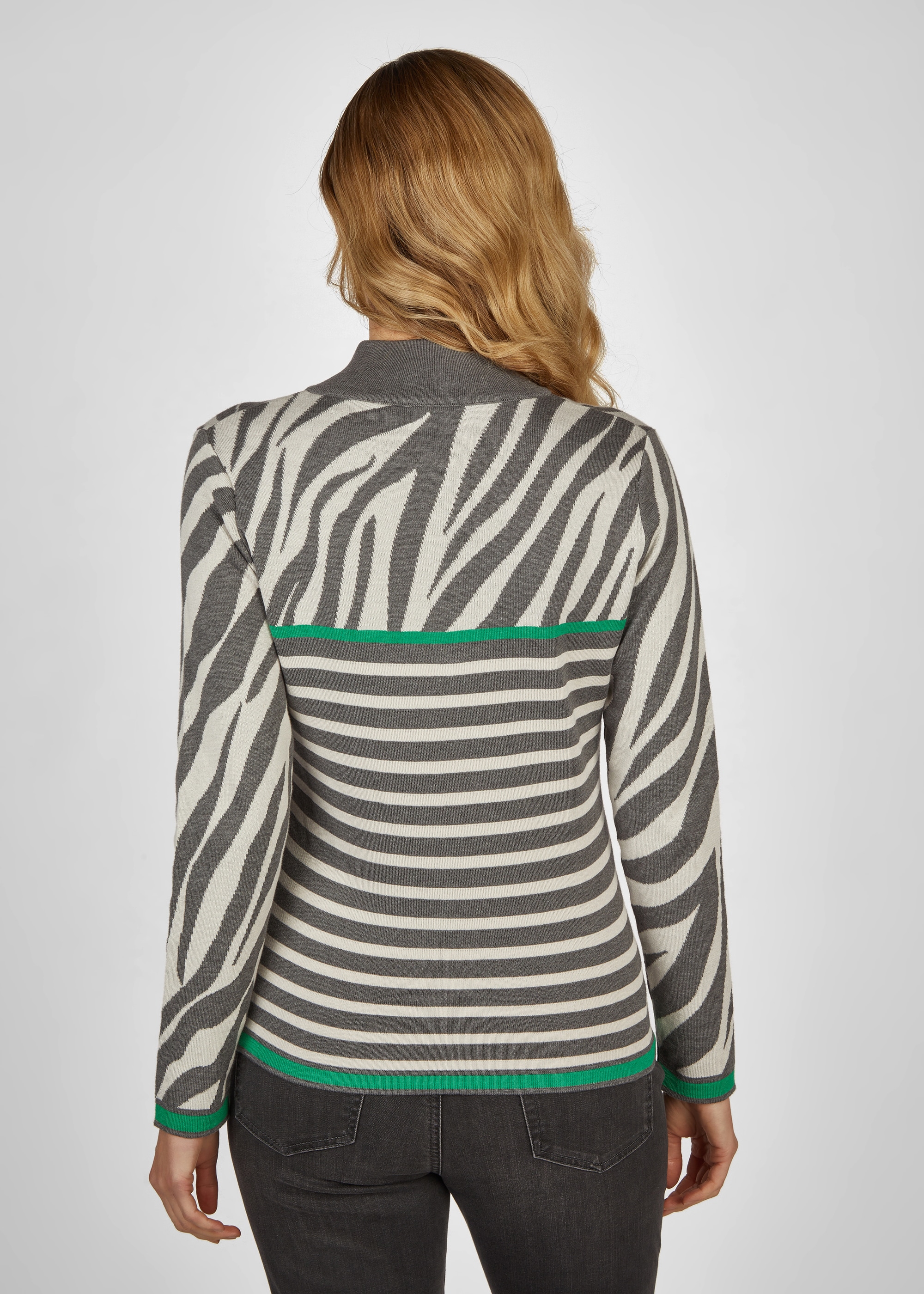 Rabe Stehkragenpullover, mit abstraktem Allover-Design