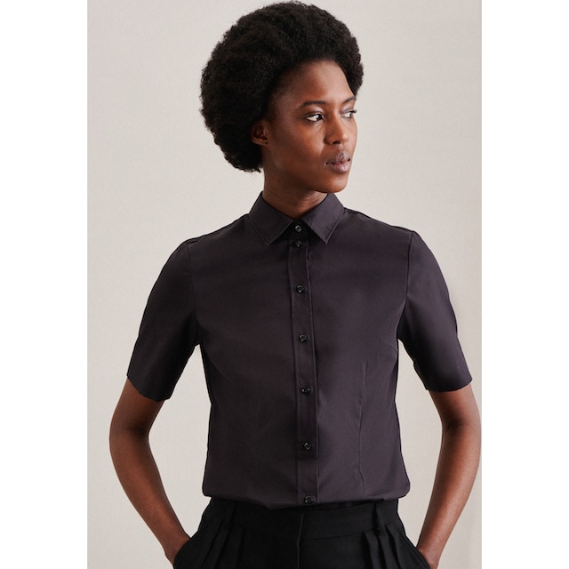 ❤ seidensticker Hemdbluse »Schwarze Rose«, Kurzarm Kragen Uni bestellen im  Jelmoli-Online Shop
