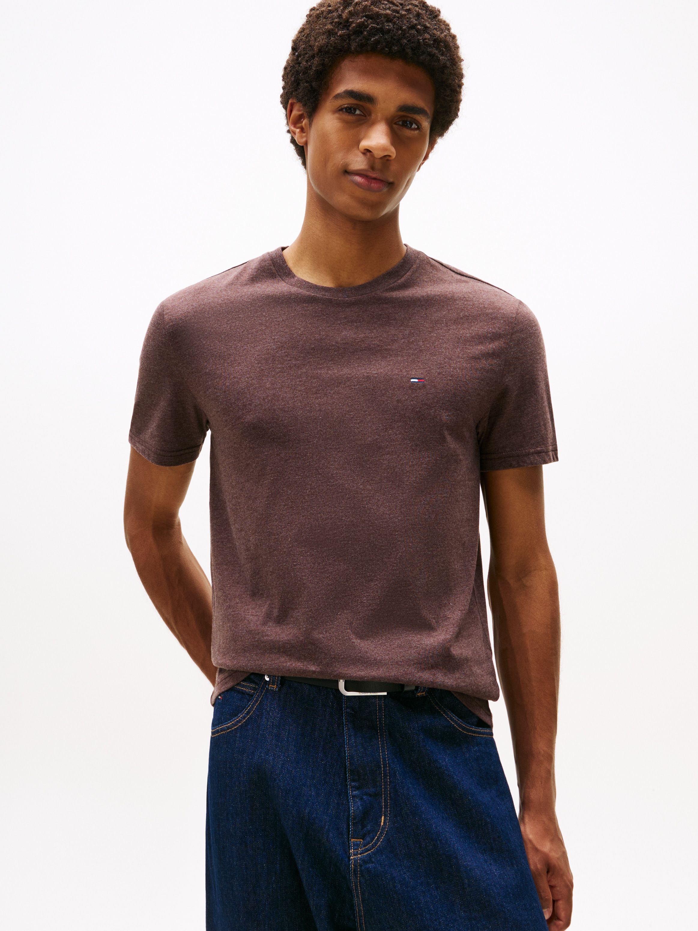 Tommy Jeans T-Shirt »TJM XSLIM JASPE HTR TEE EXT« Mit Rundhalsausschnitt