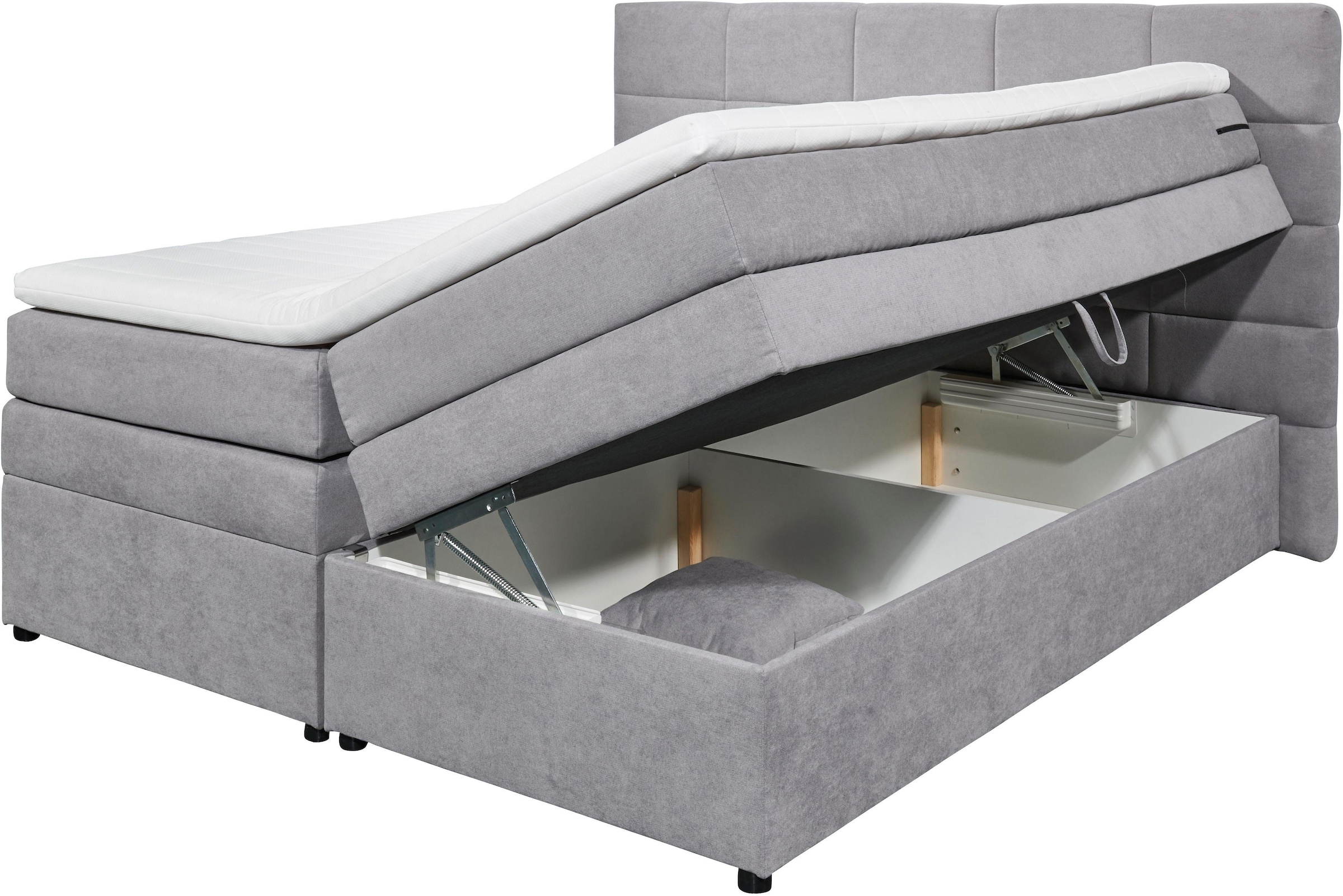 ED EXCITING DESIGN Boxspringbett »Tacoma«, inkl. Bettkasten und Topper