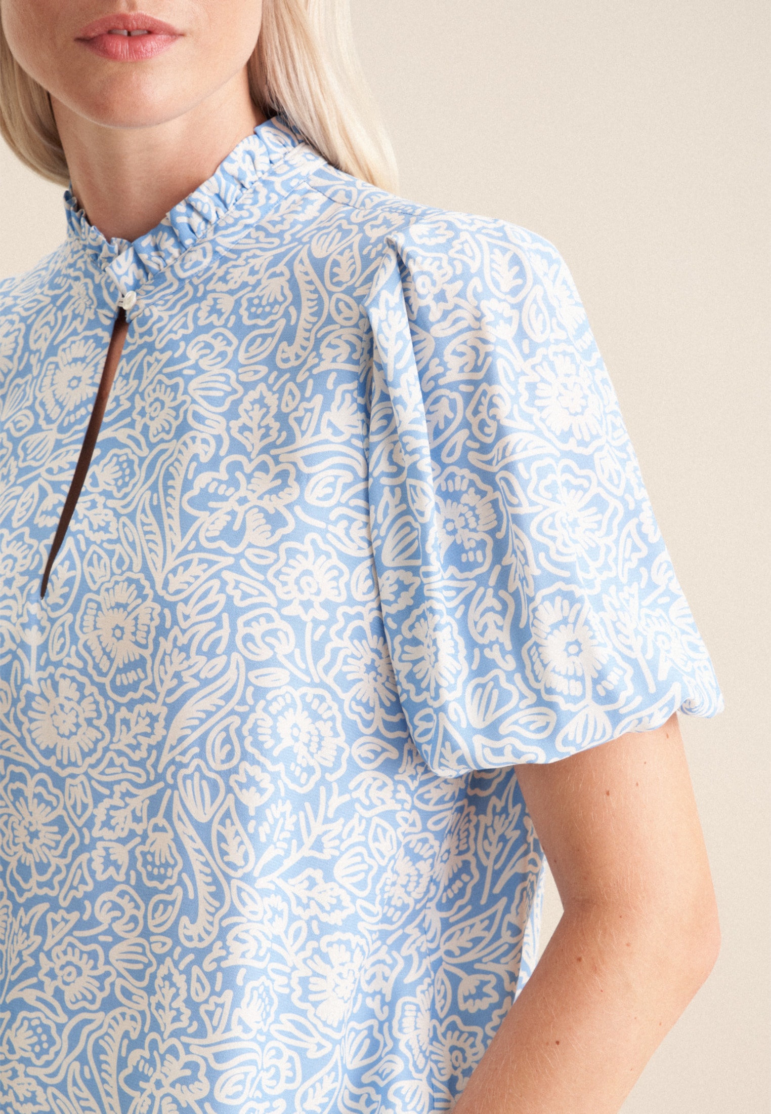 seidensticker Shirtbluse »Schwarze Rose«, 1/2 Rundhals Floral