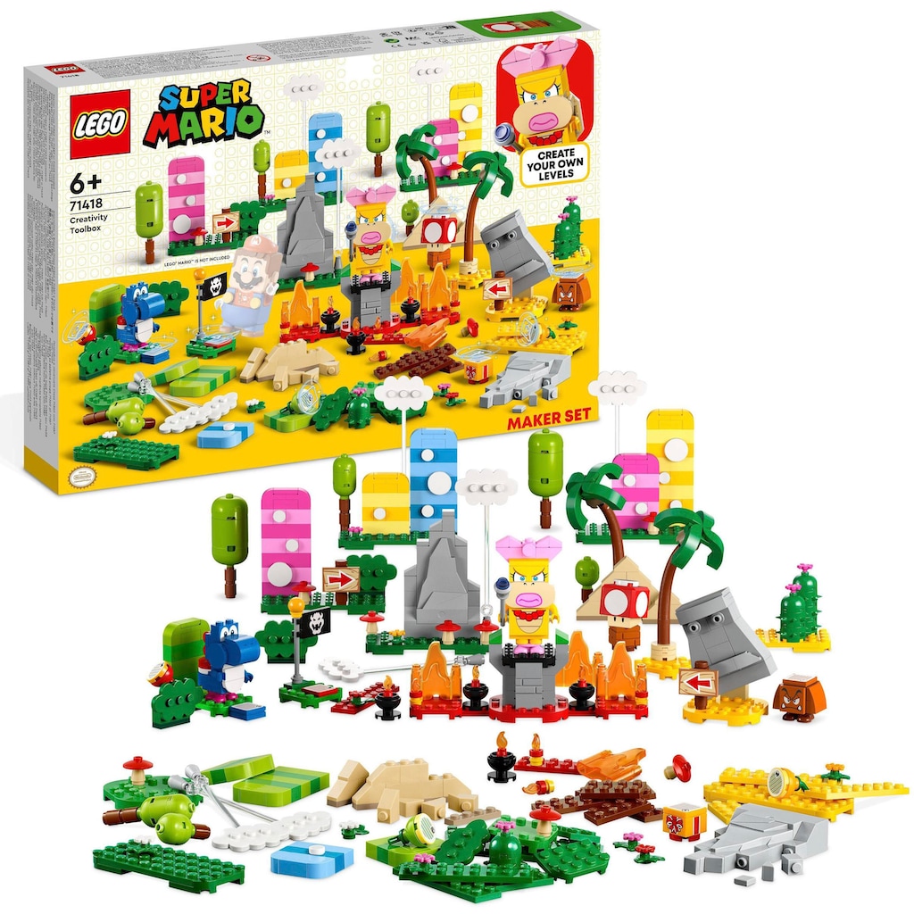 LEGO® Konstruktionsspielsteine »Kreativbox – Leveldesigner-Set (71418), LEGO® Super Mario«, (588 St.)