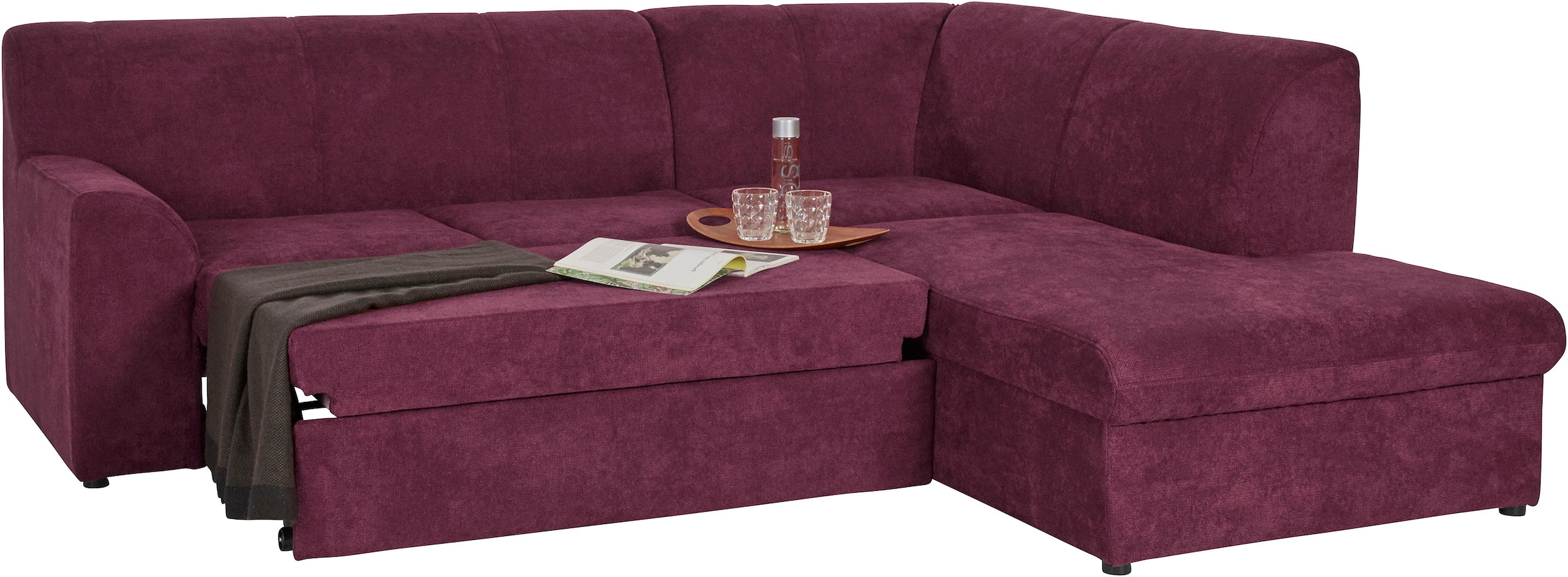 DOMO collection Ecksofa »Topper zeitlos elegant, kompakte Stellmasse, OTTOs Choice, L-Form«, mit Ottomane, wahlweise mit Schlaffunktion