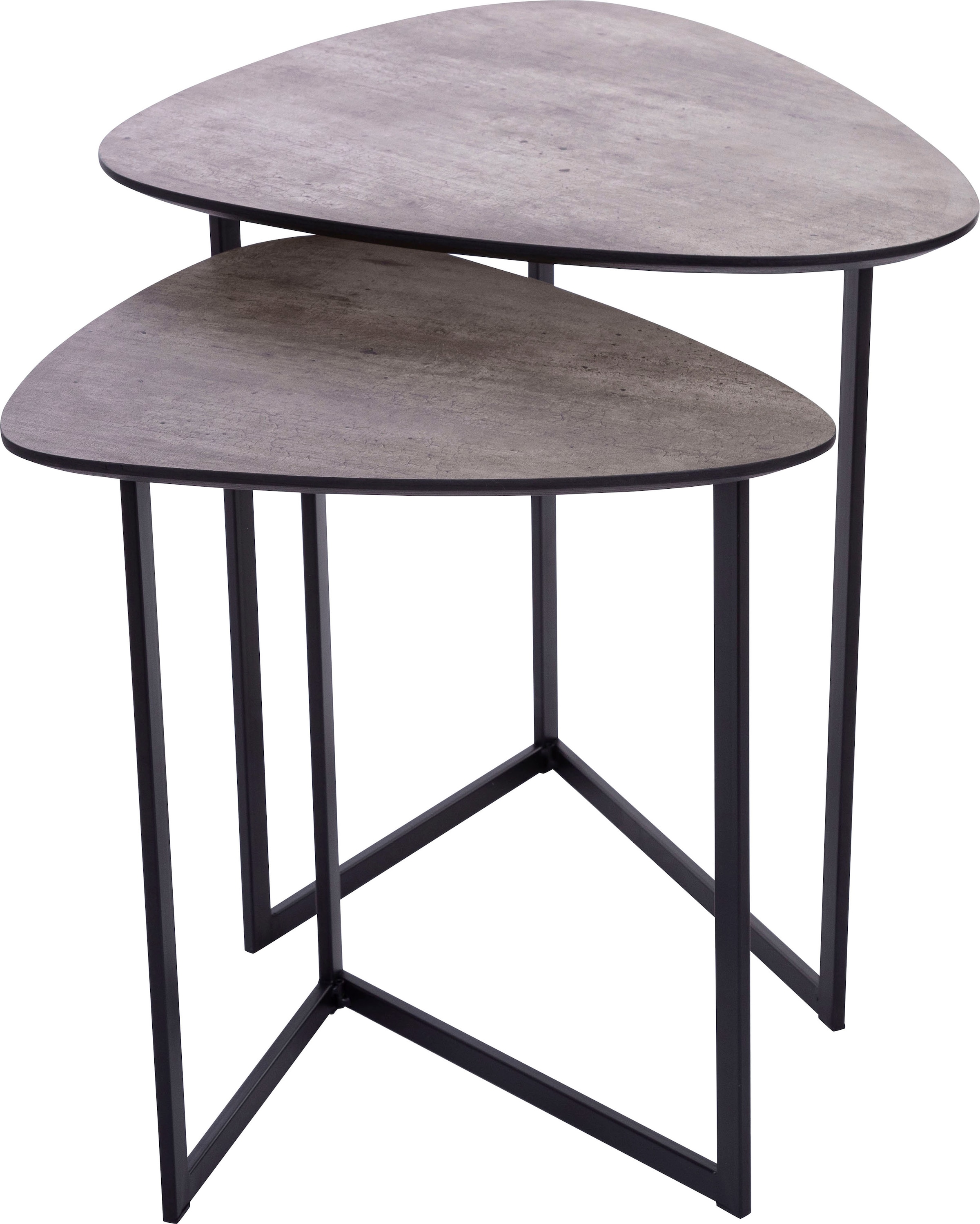 Home affaire Set Gestell Stabilem Oval, Beistelltisch online | Jelmoli-Versand Tischplatte, grau lackierter bestellen Beistelltisch