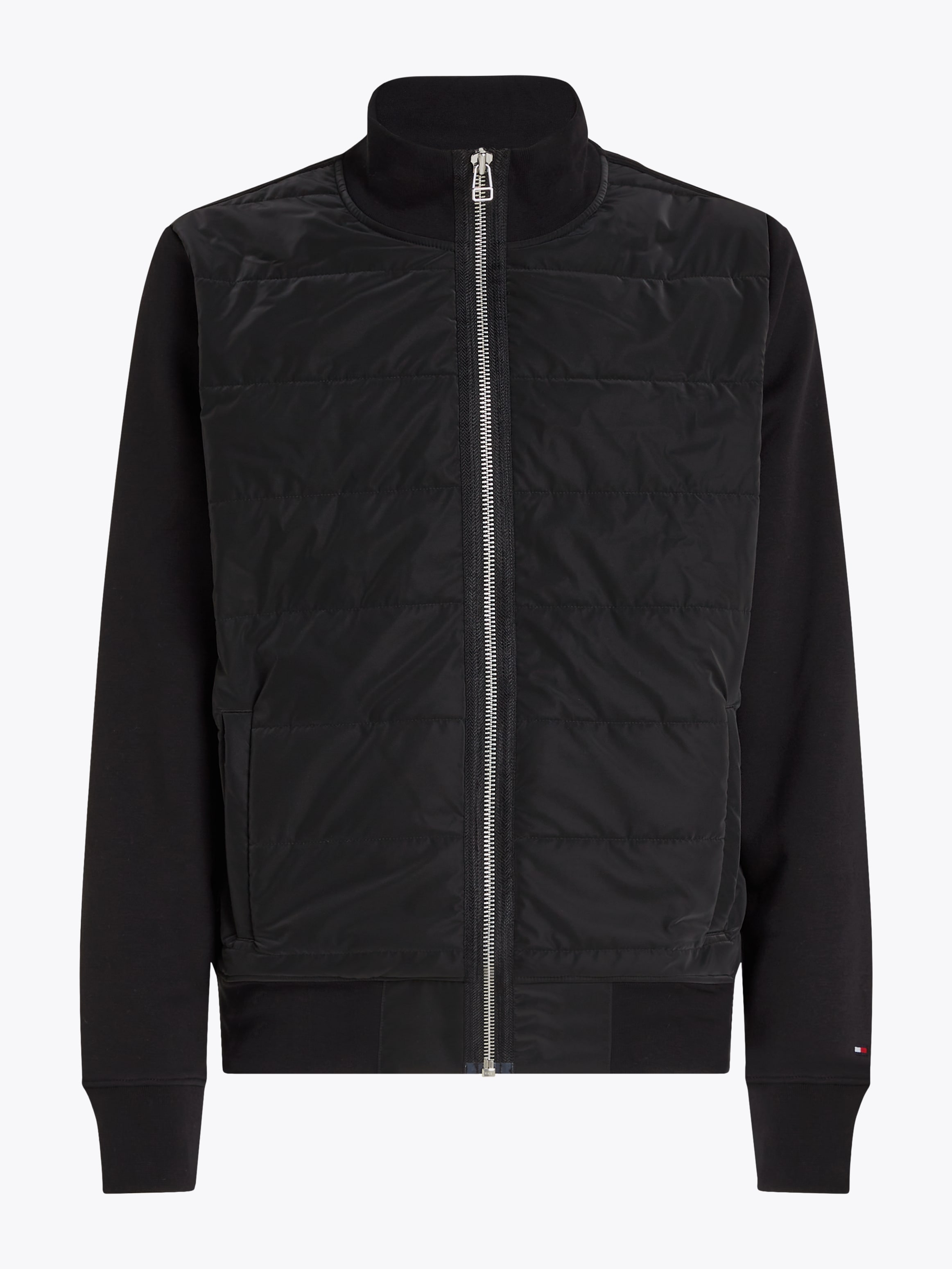 Tommy Hilfiger Sweatjacke »MIX MEDIA ZIP THRU STAND CLR«, mit gestreiftem Innenkragen