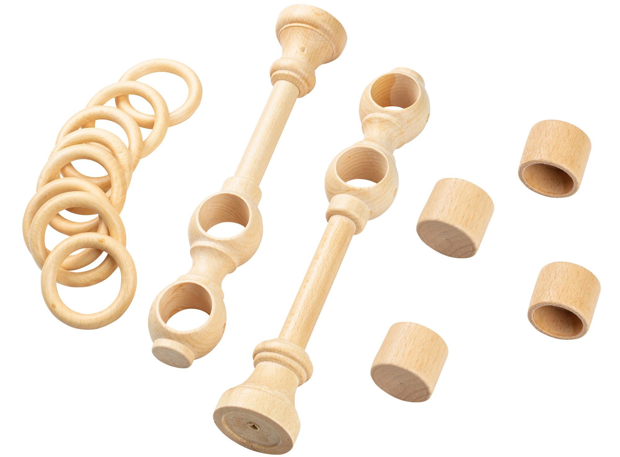SN DECO GROUP Gardinenstange »Cafiro«, 2 läufig-läufig, Fixmass, 28 mm, Holz, verschiedene Längen und Farben, Komplettset