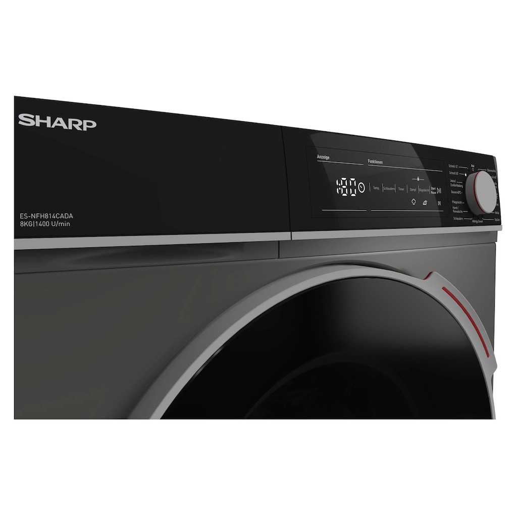 Sharp Waschmaschine »ES-NFH814CADA-DE Links«, ES-NFH814CADA-DE Links, 1400 U/min