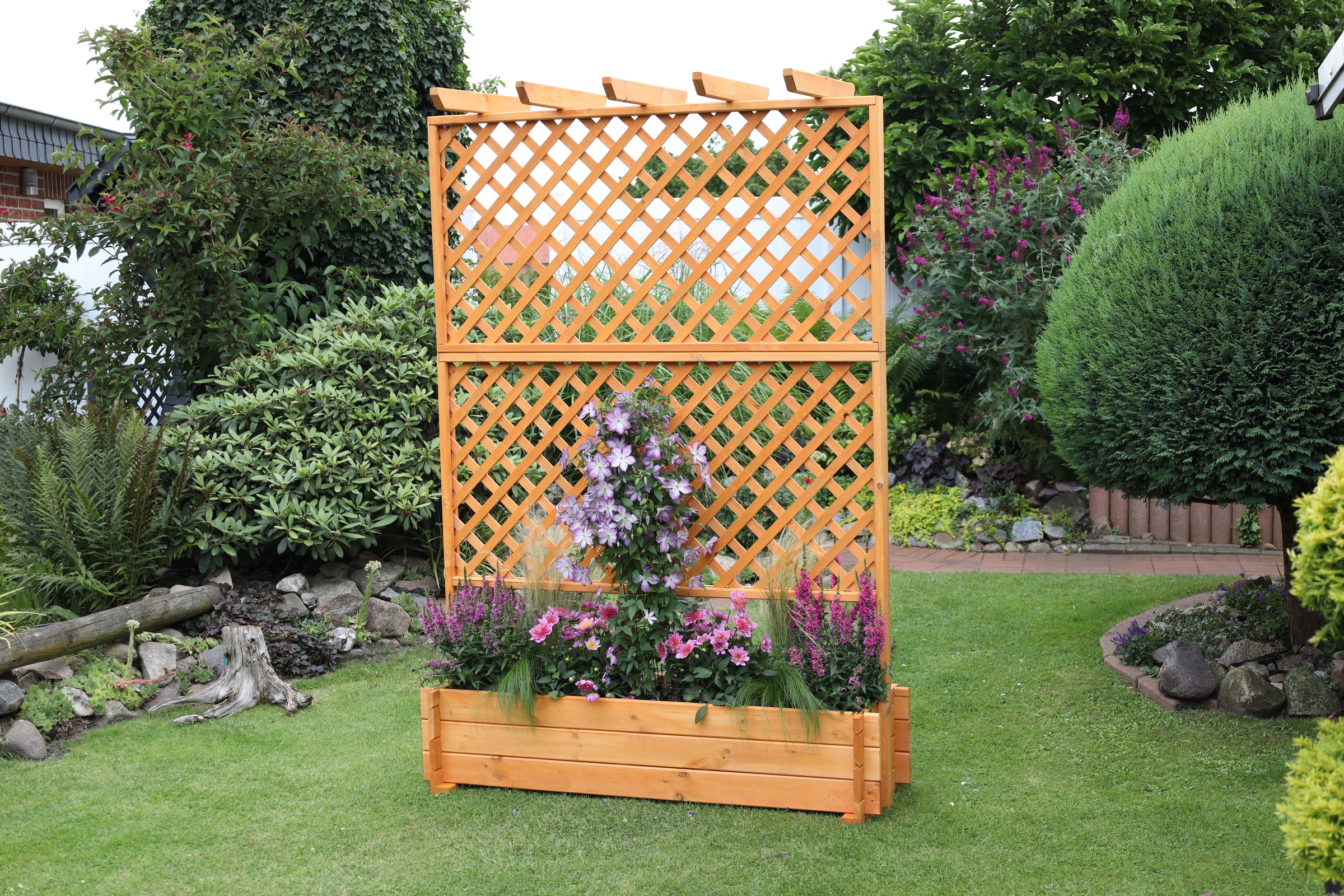 promadino Spalier, Pergola mit Pflanzkasten, BxTxH: 140x65x200 cm