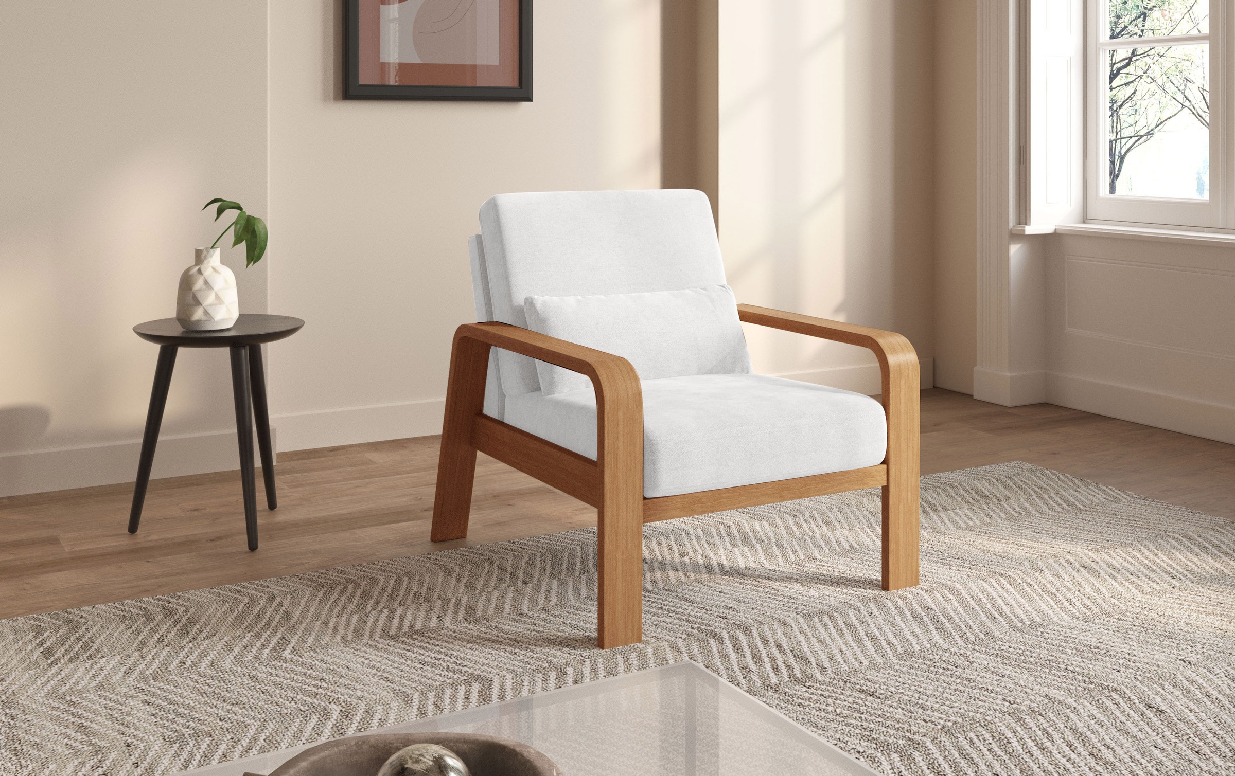 sit&more Sessel »Kolding«, Armlehnen aus eichefarbigem Buchenholz, verschiedene Bezüge und Farben