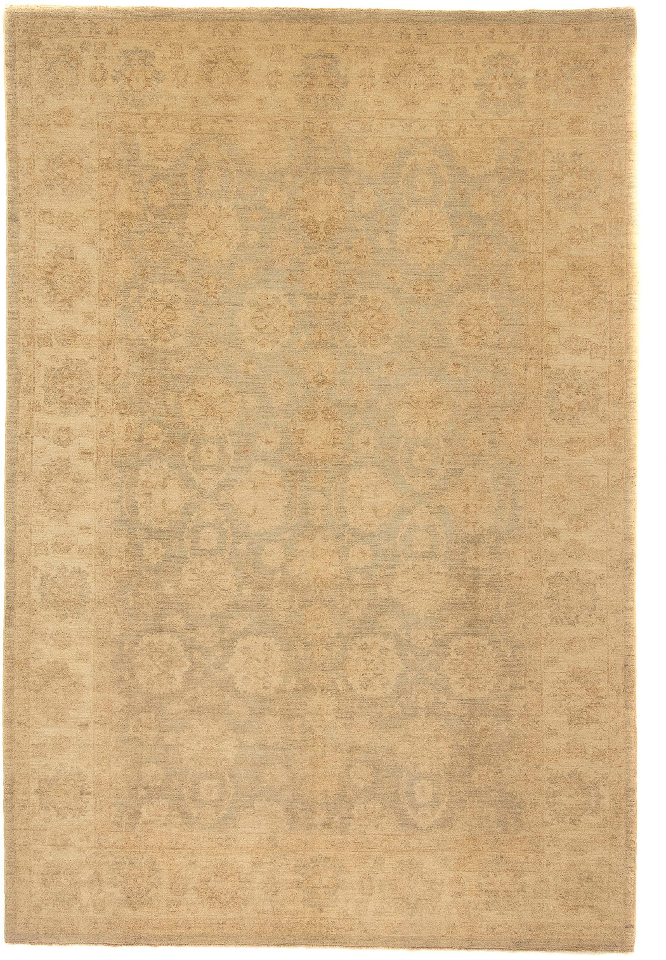 morgenland Orientteppich »Ziegler - 417 x 295 cm - hellbraun«, rechteckig, Wohnzimmer, Handgeknüpft, Einzelstück mit Zertifikat