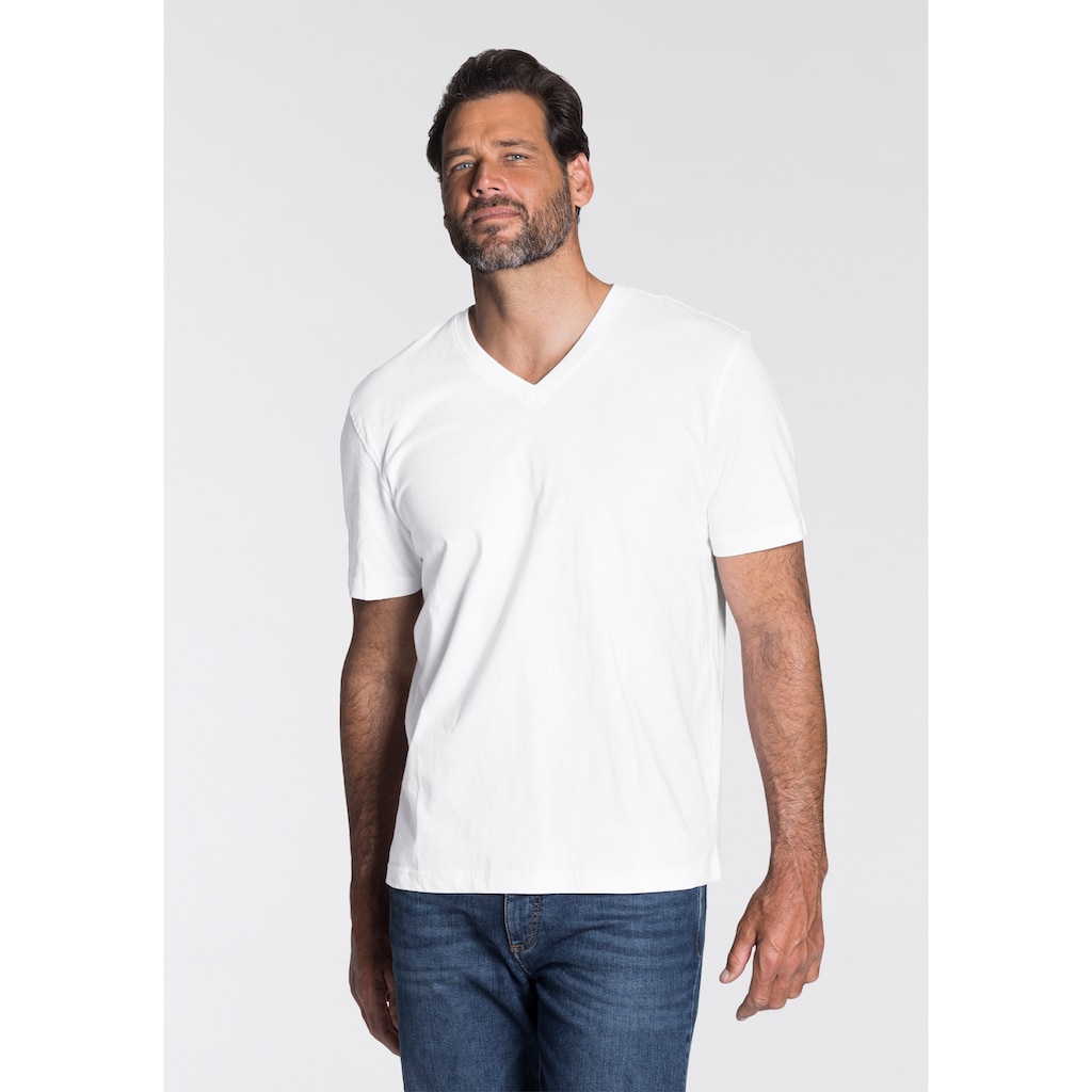 Man's World V-Shirt, (Packung, 3 tlg., 3er-Pack), perfekt als Unterzieh T-shirt