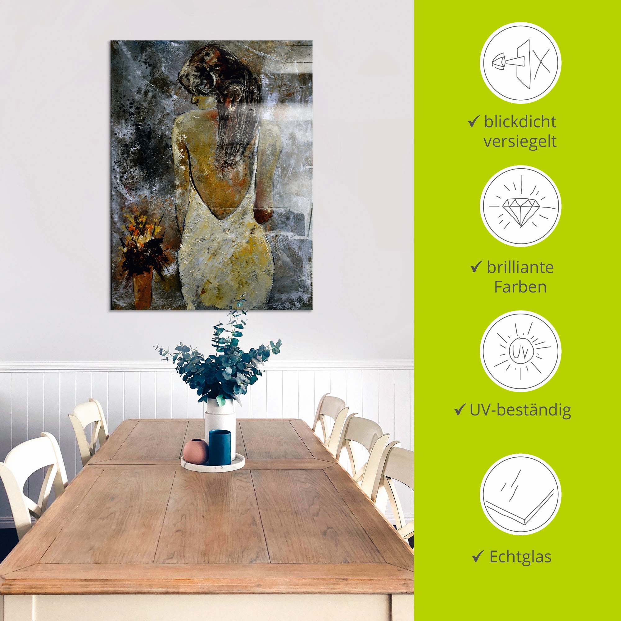Artland Glasbild »Junge Frau«, Frau, (1 St.), in verschiedenen Grössen