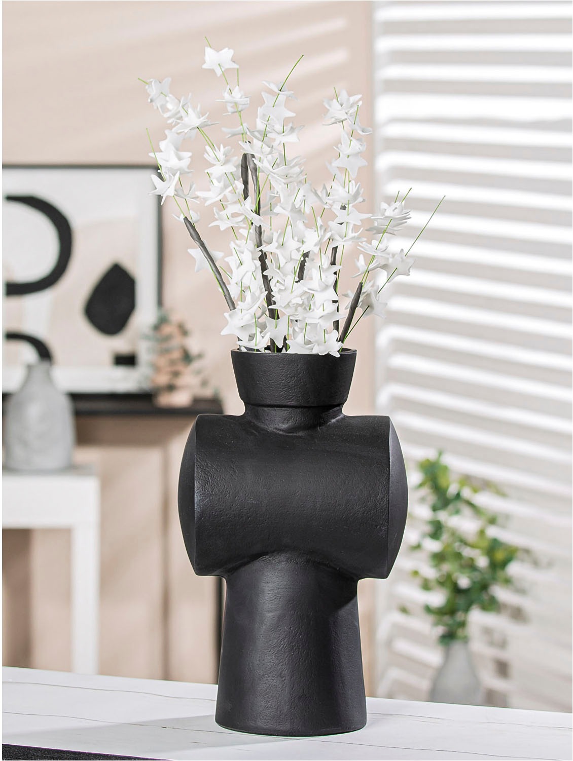 Casablanca by Gilde Dekovase "Vase Train, Höhe ca. 32 cm, aus Aluminium, nicht wasserdicht" Vasenöffnung ca. 9 cm, nur für Dekozwecke geeignet