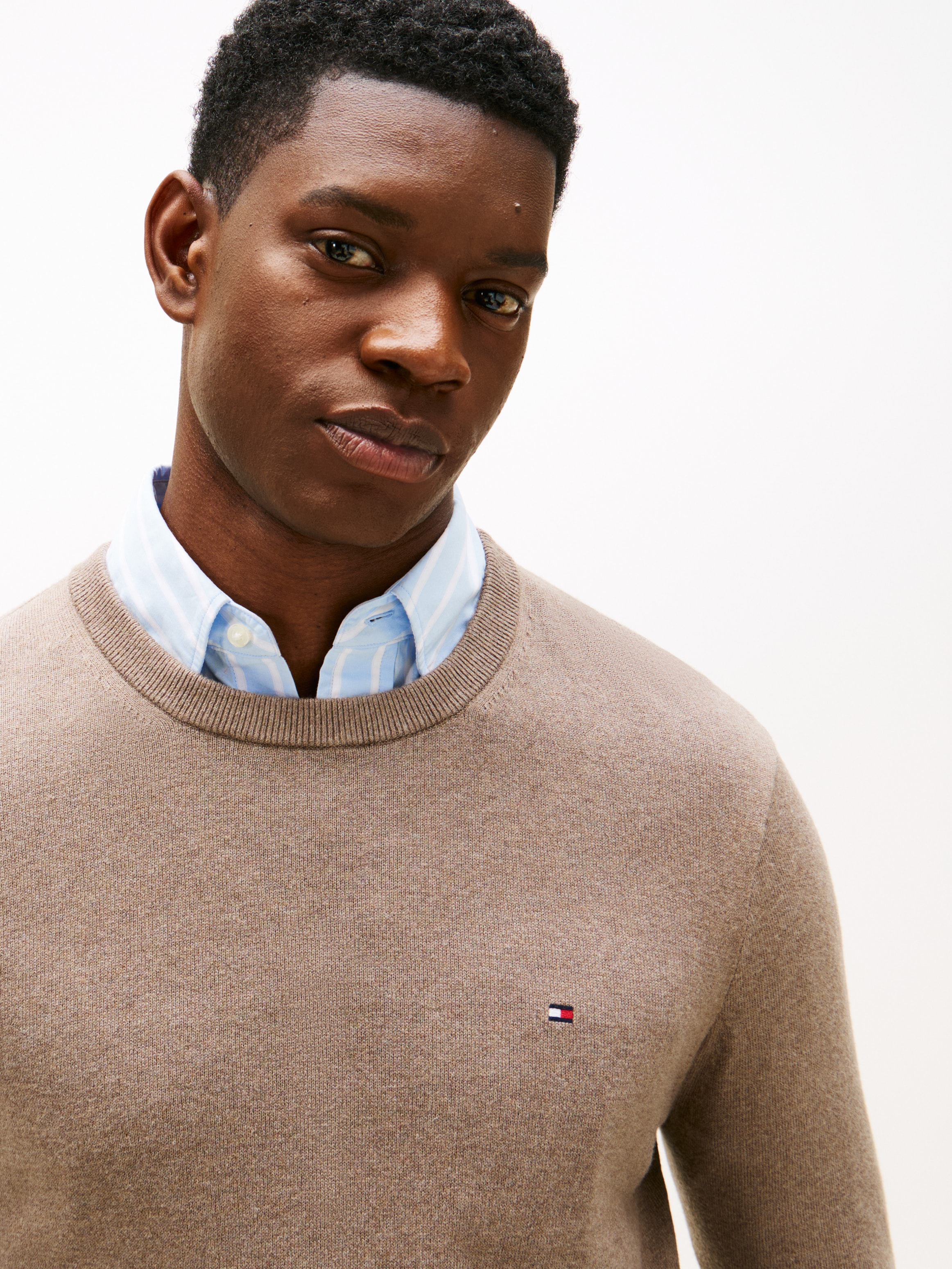 Tommy Hilfiger Rundhalspullover »PIMA ORG CTN CASHMERE CREW NECK«