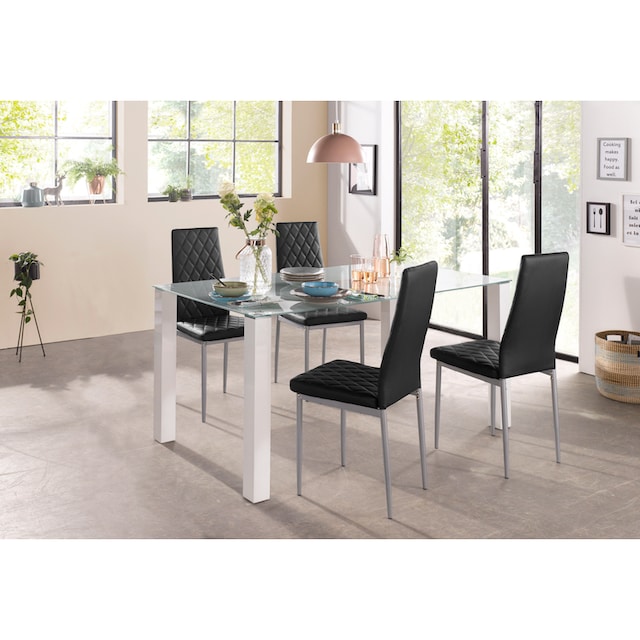 breiter Essgruppe, Jelmoli-Versand cm 160 INOSIGN (Set, der tlg.), verschiedene bestellen Stuhlbezüge online Glastisch, Farbvarianten | 5