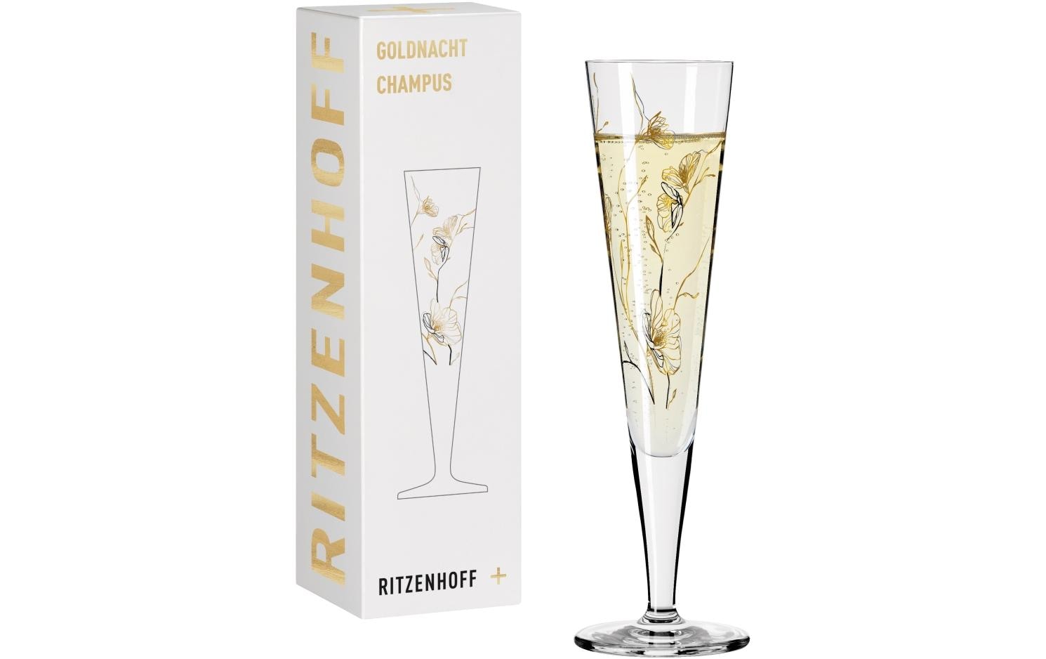 Ritzenhoff Champagnerglas »Goldfarbennacht«, (1 tlg.)