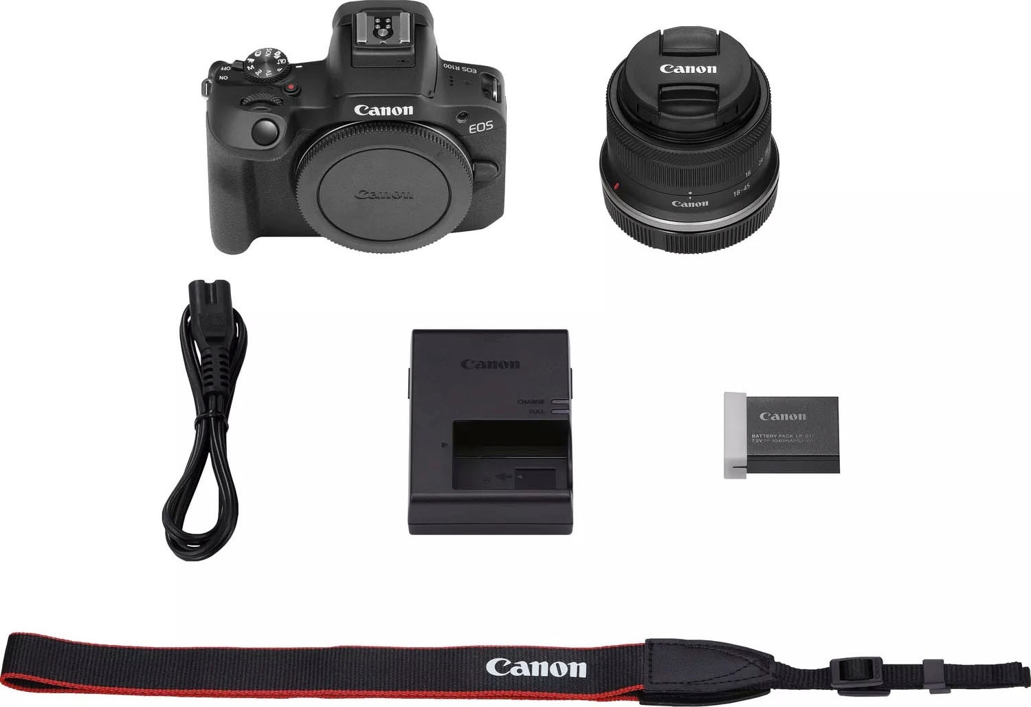 Canon Systemkamera »EOS R100 + RF-S 18-45mm F4.5-6.3 IS STM Kit«, RF-S 18-45mm F4.5-6.3 IS STM, 24,1 MP, Bluetooth-WLAN