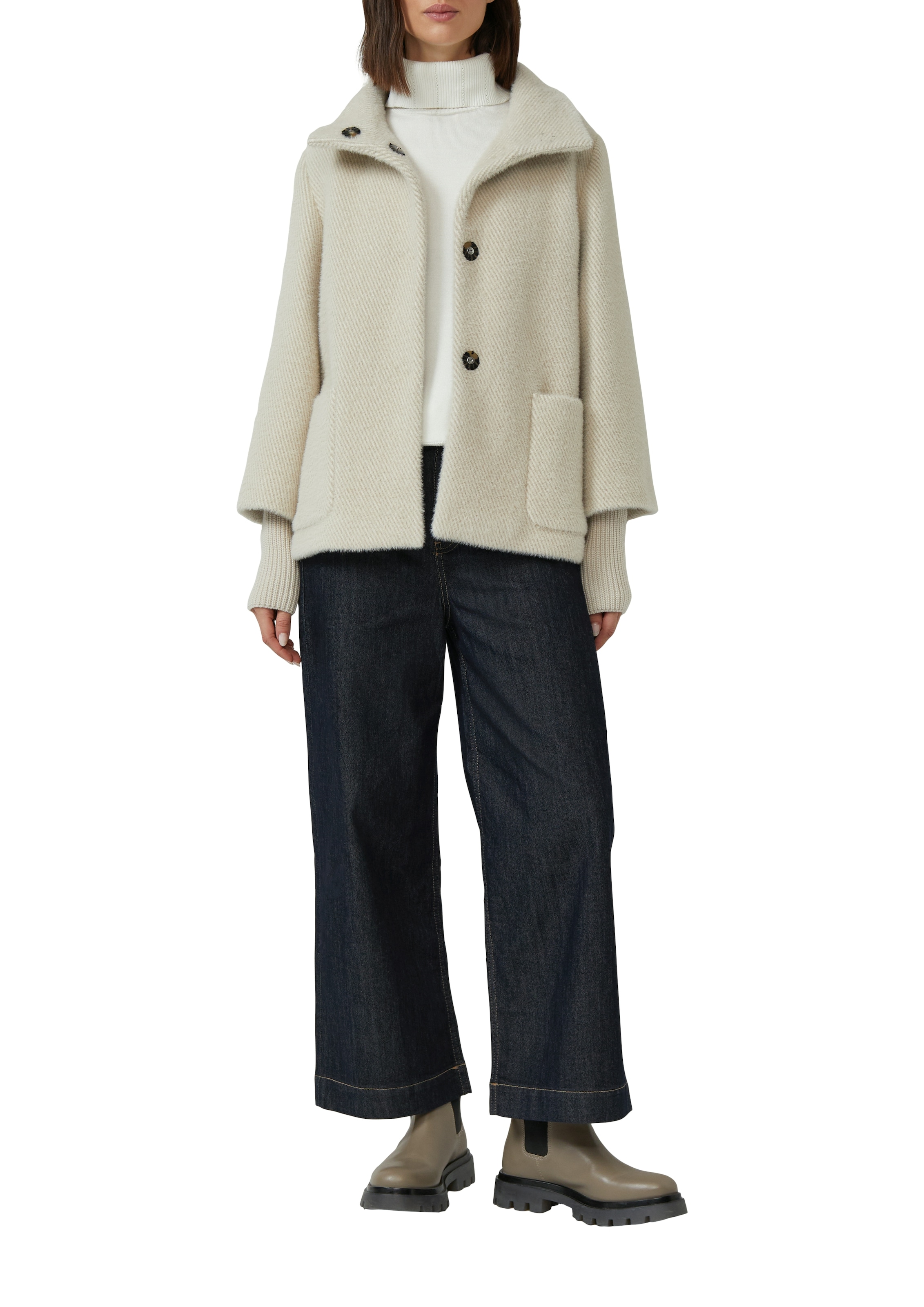 s.Oliver BLACK LABEL Outdoorjacke, ohne Kapuze, mit hochschliessendem Kragen