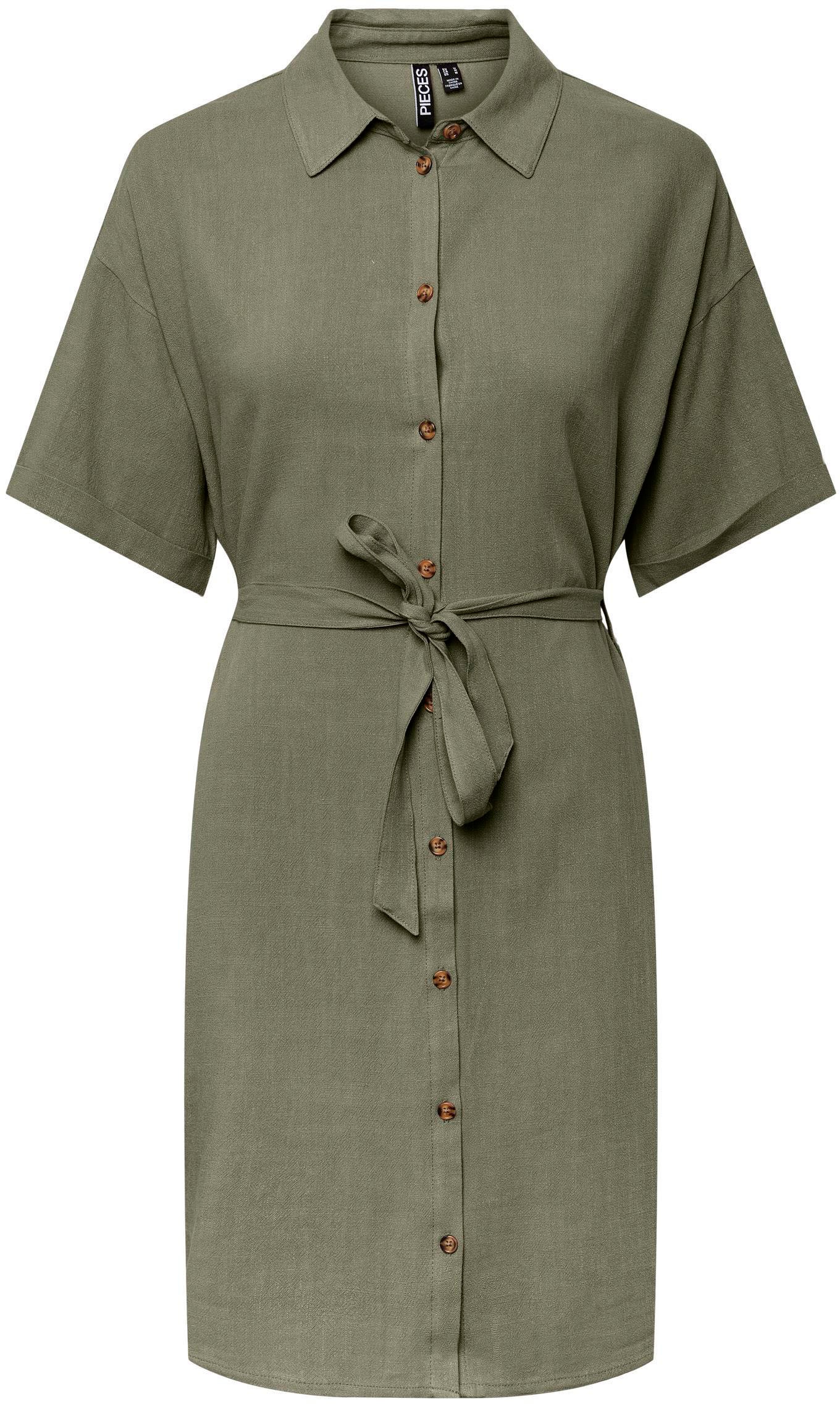 pieces Minikleid »PCVINSTY SS mit Leinen DRESS TIE bestellen NOOS«, Jelmoli-Versand online SHIRT 