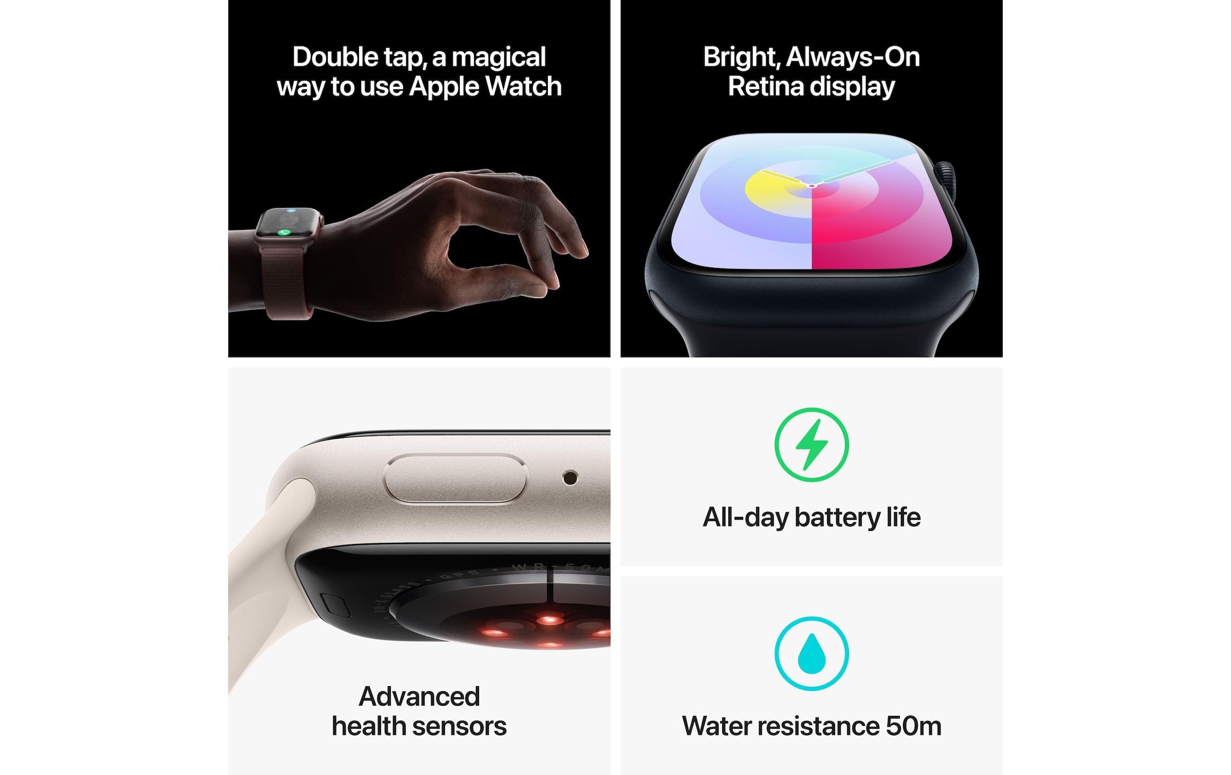 Apple Smartwatch »Series 9, GPS, Aluminium-Gehäuse mit Sport Loop Armband«, (Watch OS 10)