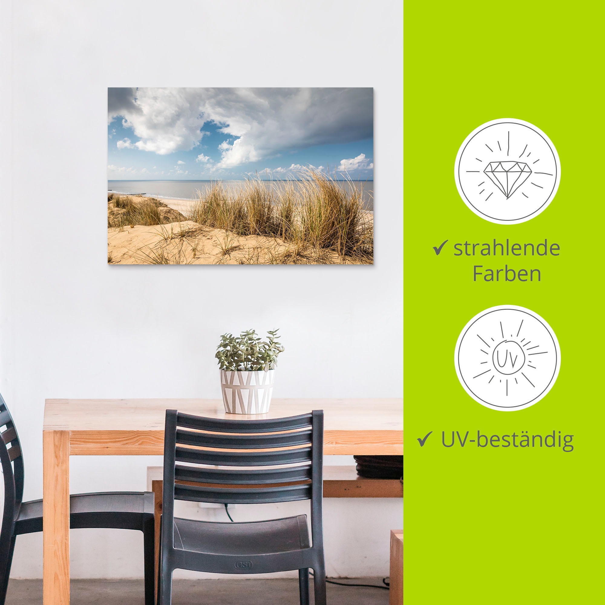 Artland Wandbild »Weg durch die Dünen am Roten Kliff«, Strandbilder, (1 St.), als Alubild, Outdoorbild, Leinwandbild, Poster in verschied. Grössen
