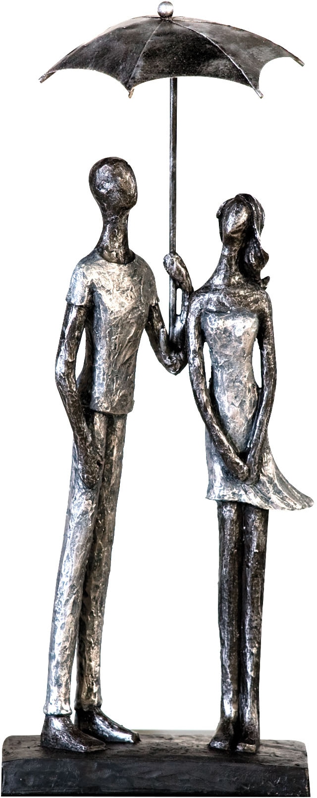 Casablanca by Gilde Dekofigur »Skulptur Umbrella, silber« Dekoobjekt, Höhe 36 cm, antikfinish, mit Spruchanhänger, Wohnzimmer