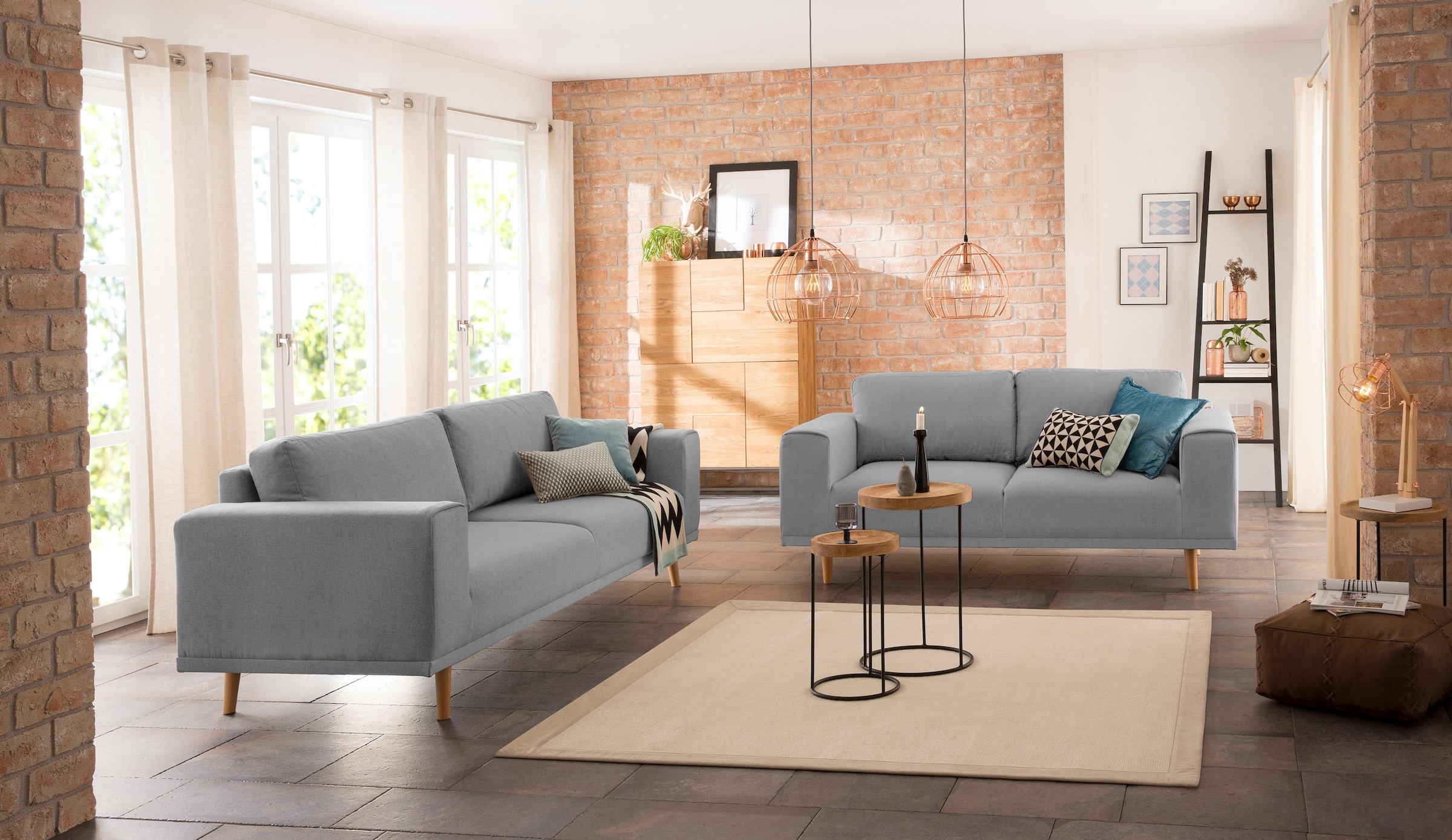Home affaire 2-Sitzer »Lasse«, im scandinavischem Stil mit Holzfüssen