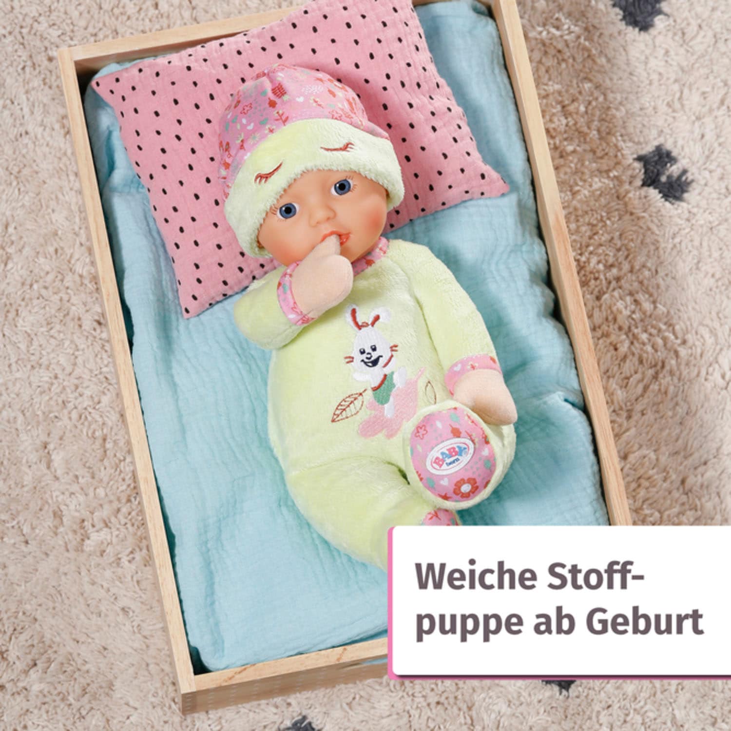 Baby Born Babypuppe »Sleepy for babies, green, 30 cm«, mit Rassel im Inneren