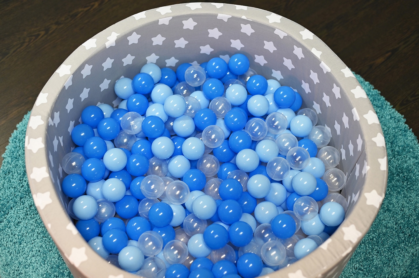 Knorrtoys® Bällebad »Soft, Grey White Stars«, mit 300 Bällen balls/soft Blue/Blue/transparent; Made in Europe