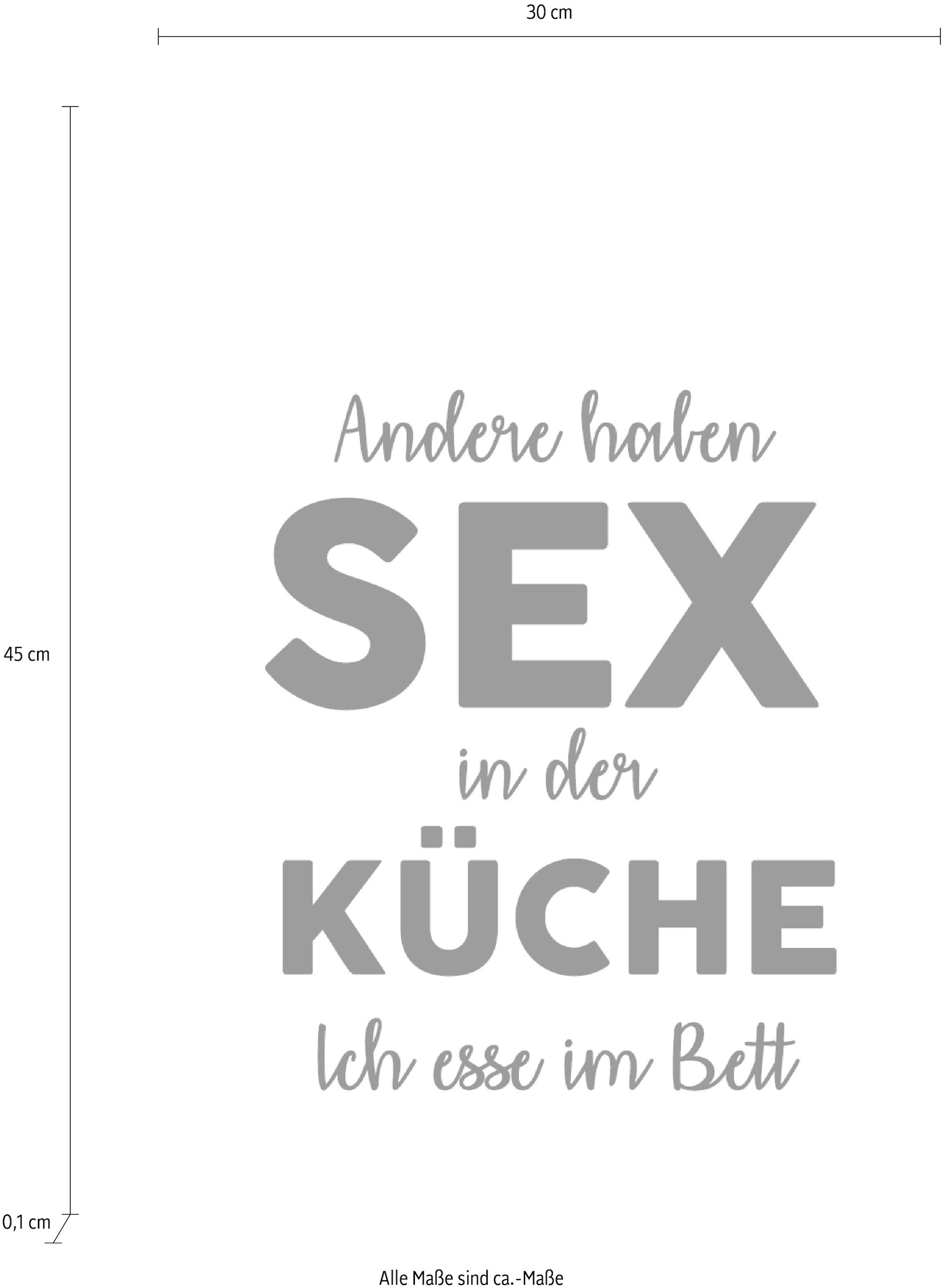 queence Wanddekoobjekt »Andere haben Sex in der ...«, Schriftzug auf Stahlblech