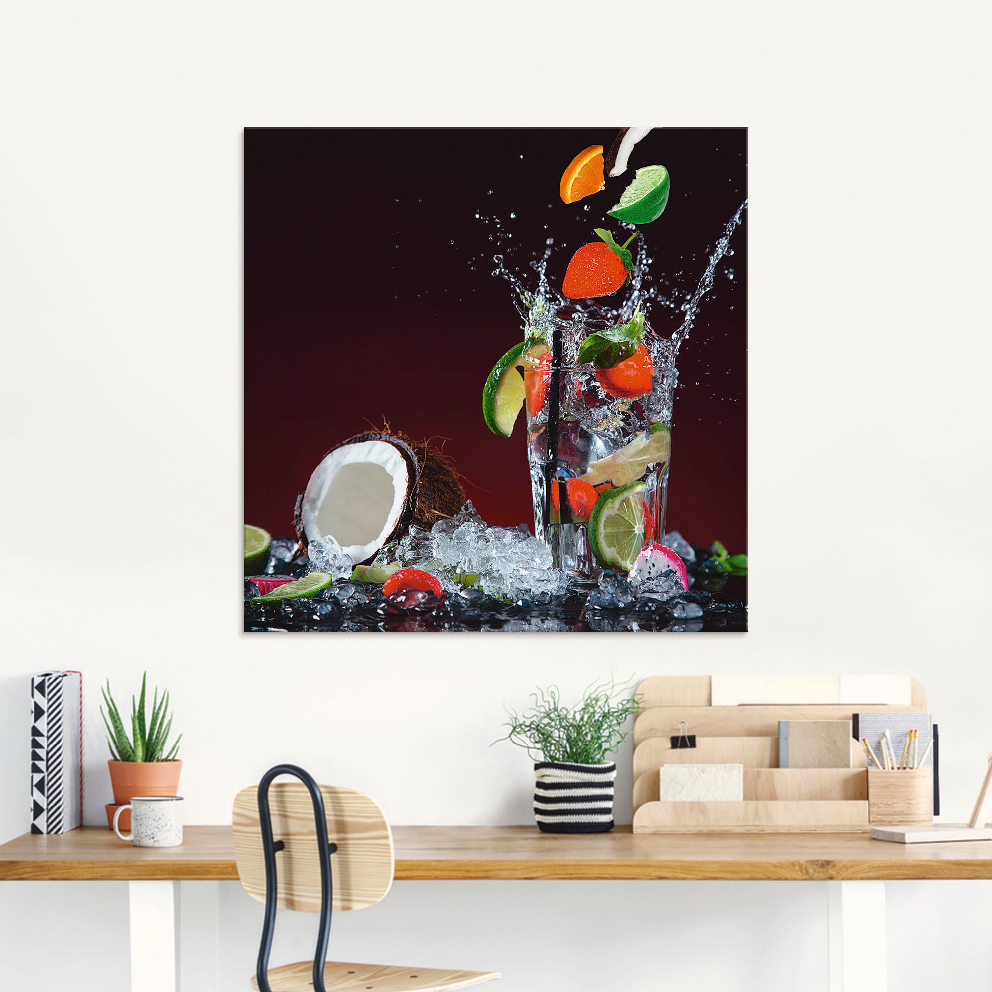 Artland Glasbild »Frischer Fruchtcocktail II«, Getränke, (1 St.), in verschiedenen Grössen