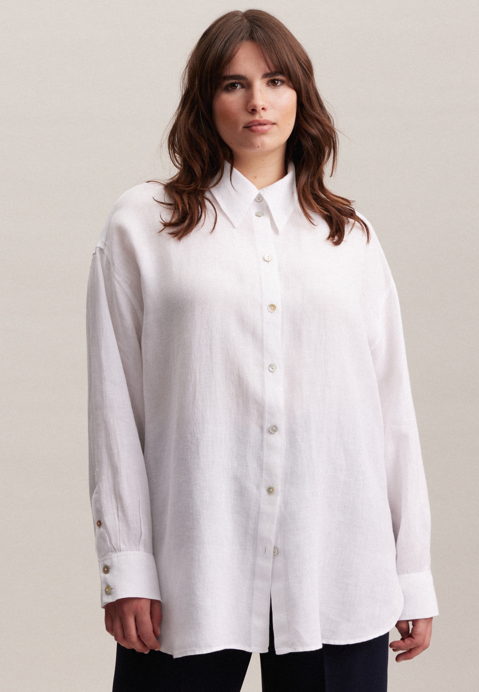 seidensticker Longbluse »Schwarze Rose« Langarm Kragen Garnfärber