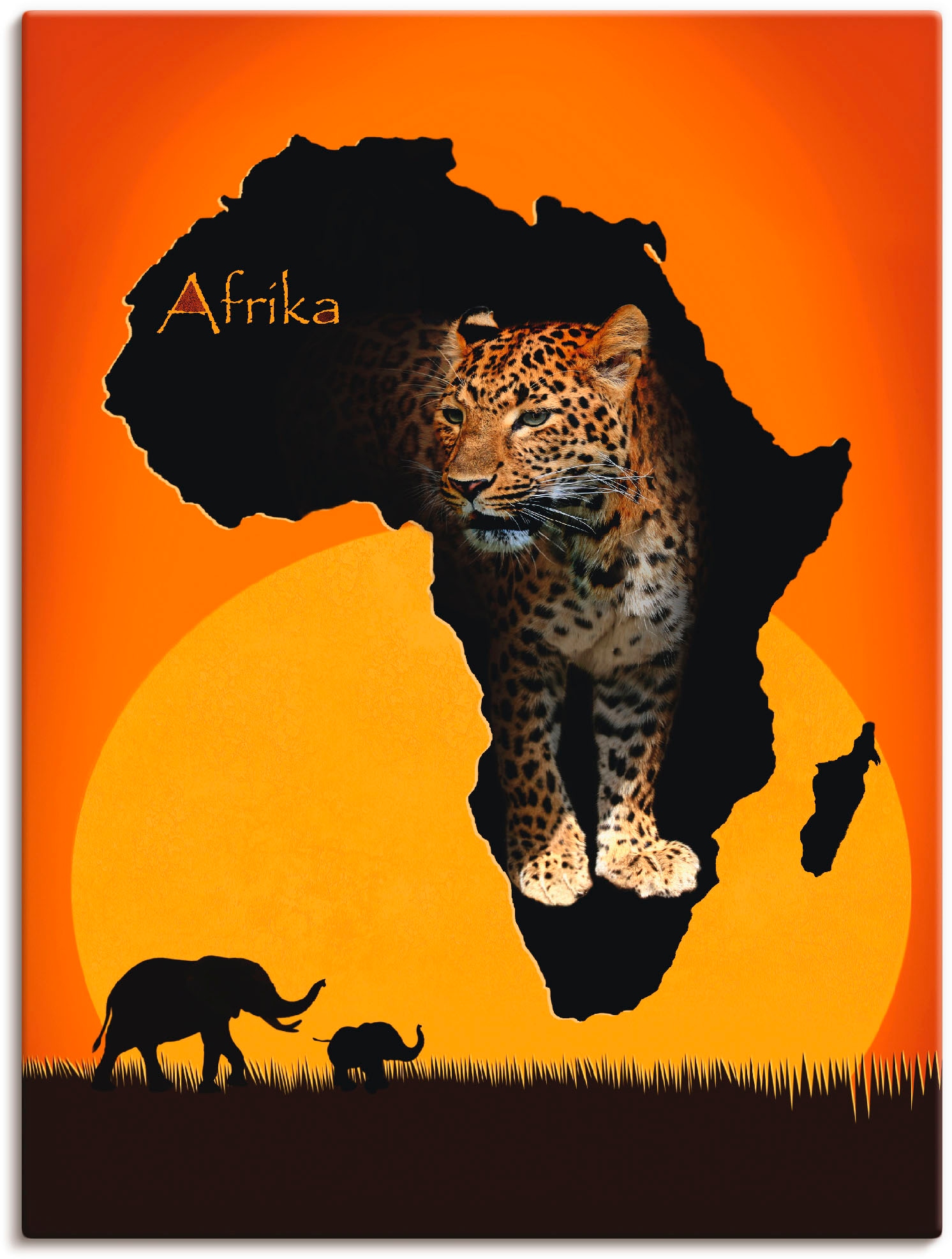 Artland Wandbild »Afrika der Leinwandbild, verschied. St.), als Jelmoli-Versand Wandaufkleber Kontinent«, Wildtiere, (1 schwarze online bestellen Poster, | in Grössen