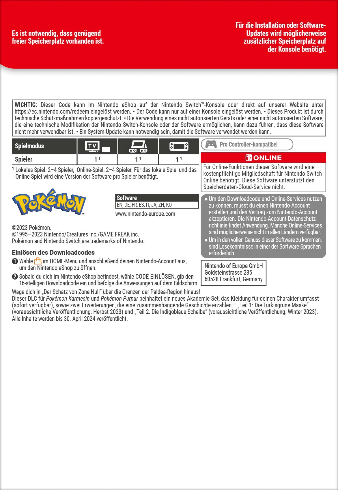 Zone + Pokemon ❤ Purpur Nintendo »Switch von + Shop Der im Jelmoli-Online Null entdecken OLED Schatz OLED-Modell Spielekonsole Switch DLC«,