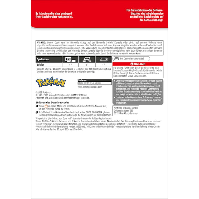 OLED-Modell Switch Spielekonsole Schatz + Pokemon OLED + Der ❤ im DLC«, Null »Switch Zone Shop Jelmoli-Online von entdecken Nintendo Purpur