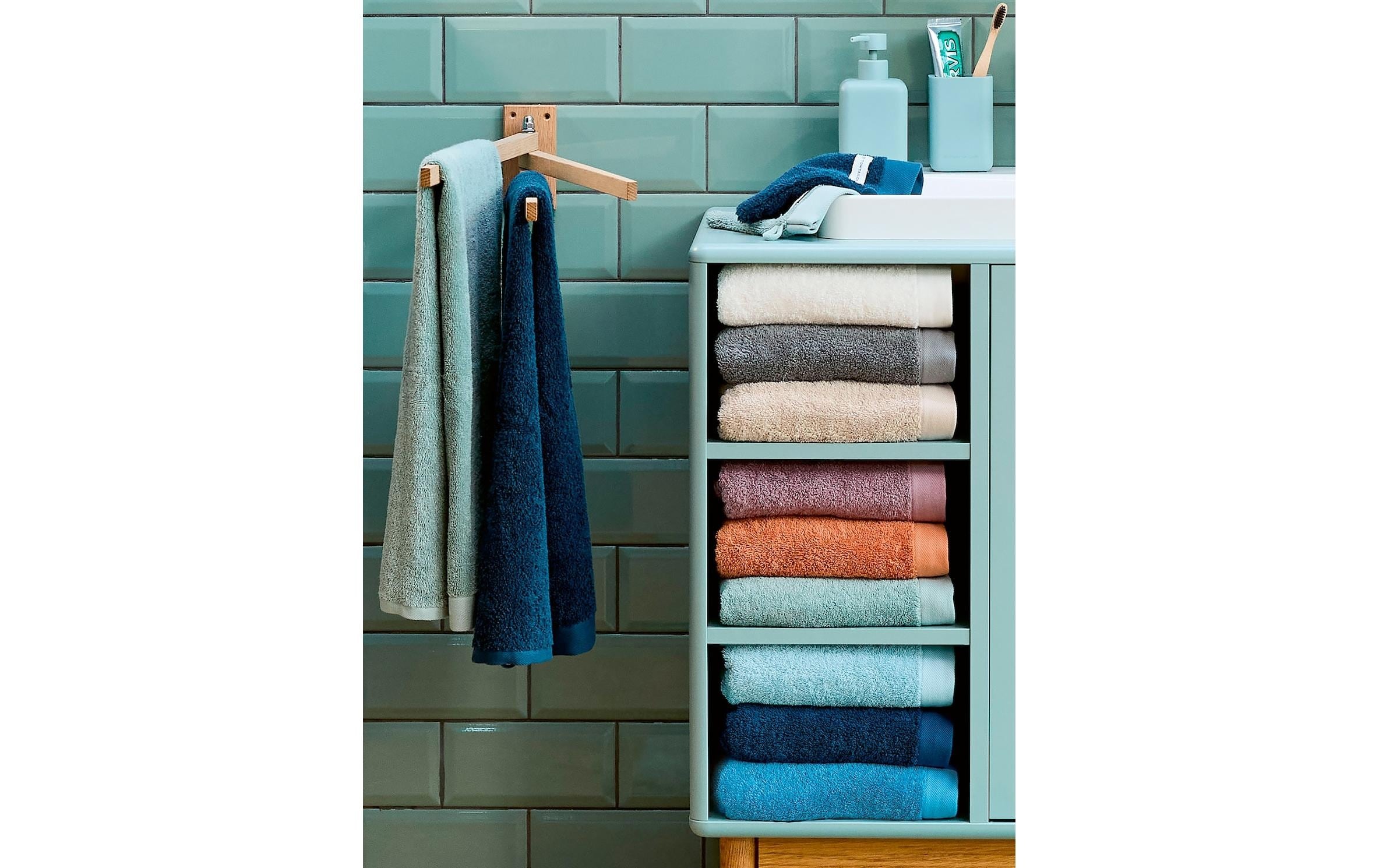 TOM TAILOR HOME Badetuch »200 x 80 cm, Blaugrün/Hellblau«, (1 St.)