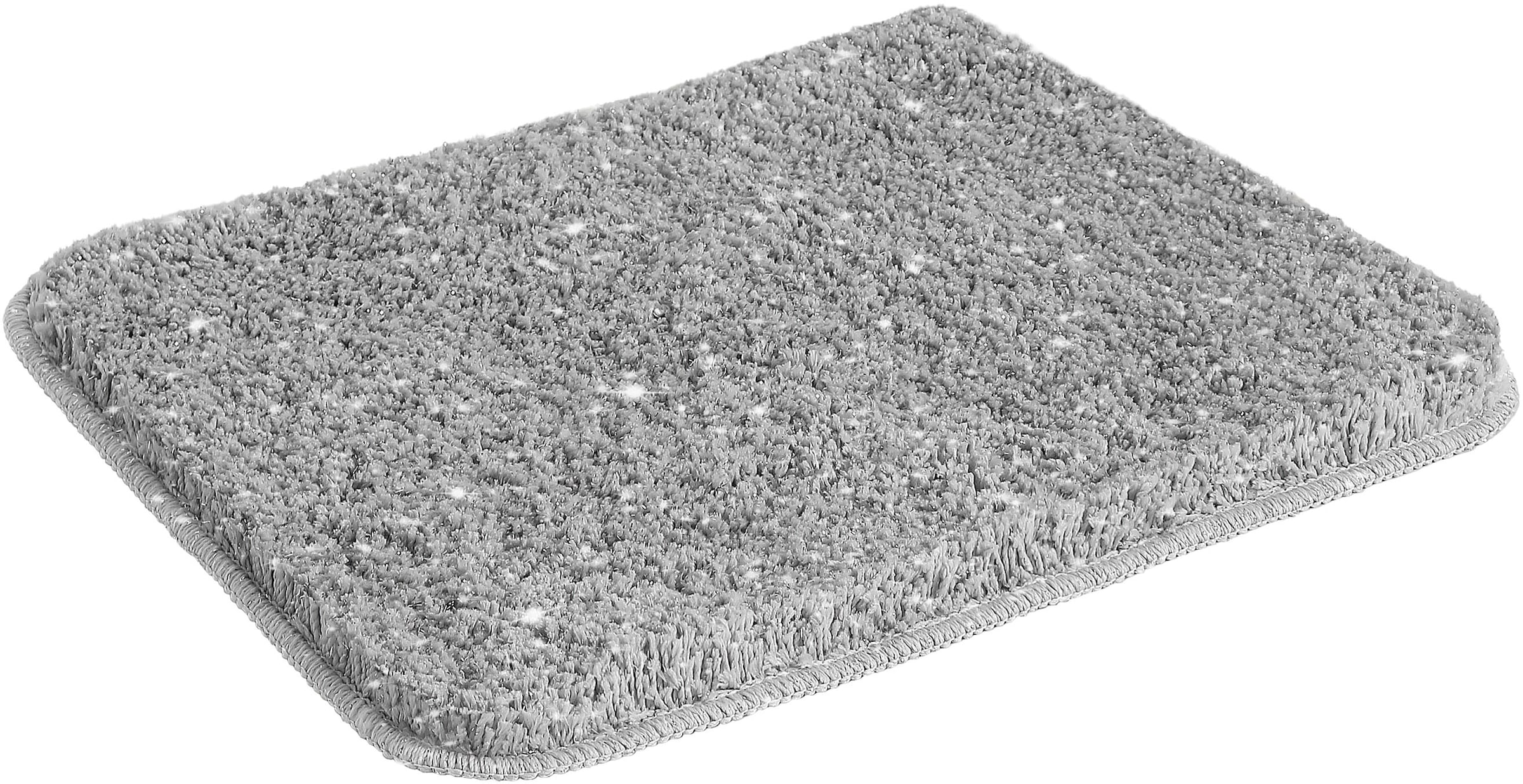 my home Badematte »Glitzer, Badvorleger, Badezimmer Teppich«, rutschhemmend beschichtet, fussbodenheizungsgeeignet-schnell trocknend-strapazierfähig, Badteppich, Akzente durch Glitzer-Garn