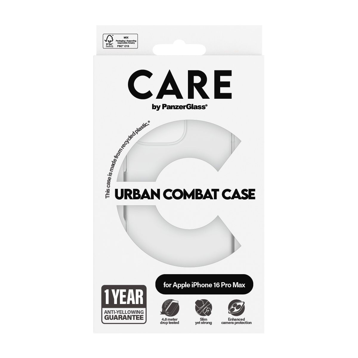 CARE by PanzerGlass Handyhülle »Urban Combat Case für Apple iPhone 16 Pro Max«, Backcover, Schutzhülle, Handyschutzhülle, Case, Schutzcase, stossfest