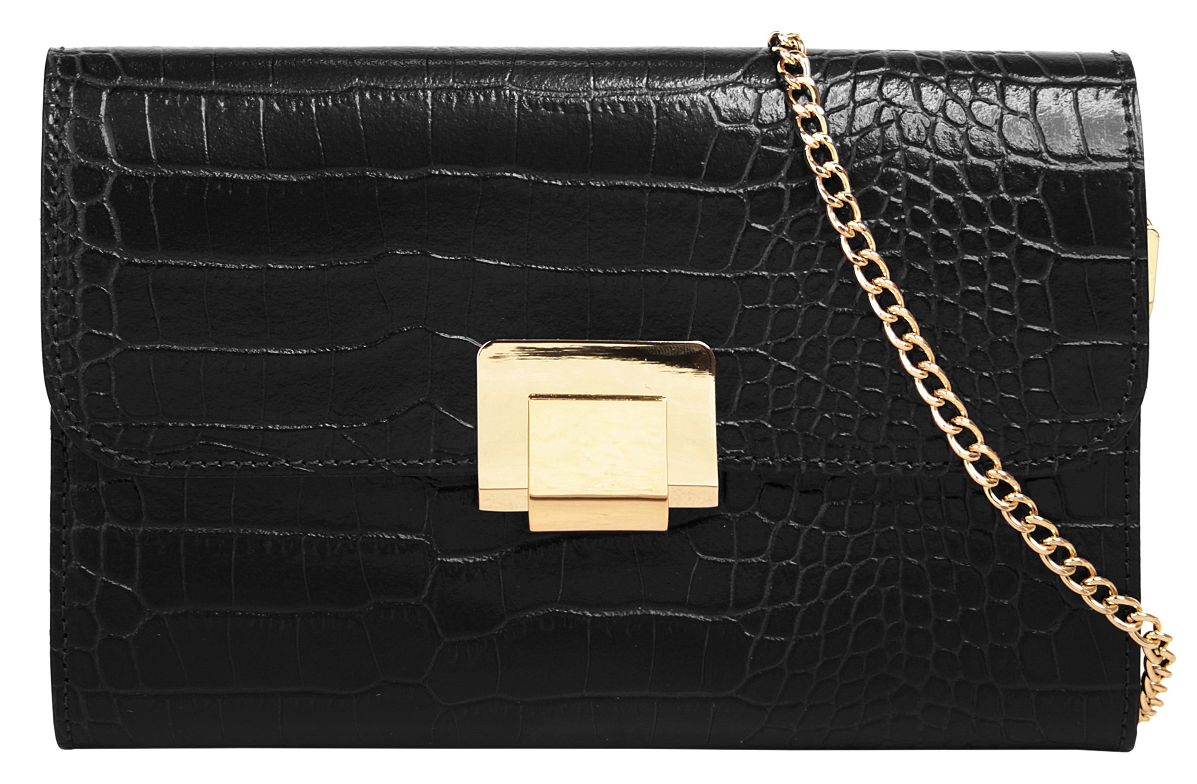 Cluty Abendtasche, echt Leder, Made in Italy