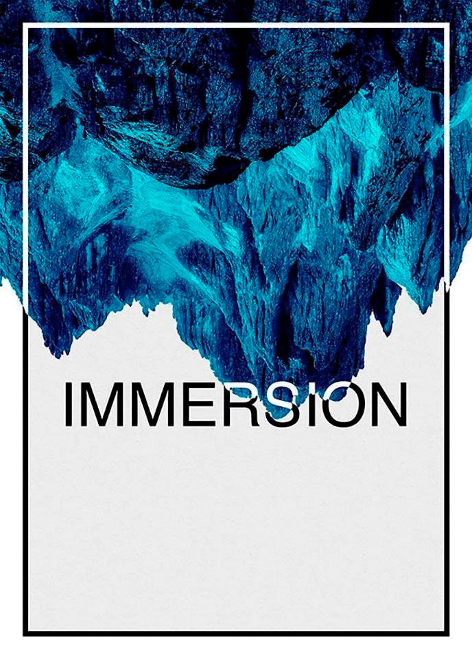 Abstrakt-Sprüche im & Blue«, Poster Kinderzimmer, kaufen »Immersion ❤ (1 Texte, Komar Schlafzimmer, Wohnzimmer Shop Jelmoli-Online St.),