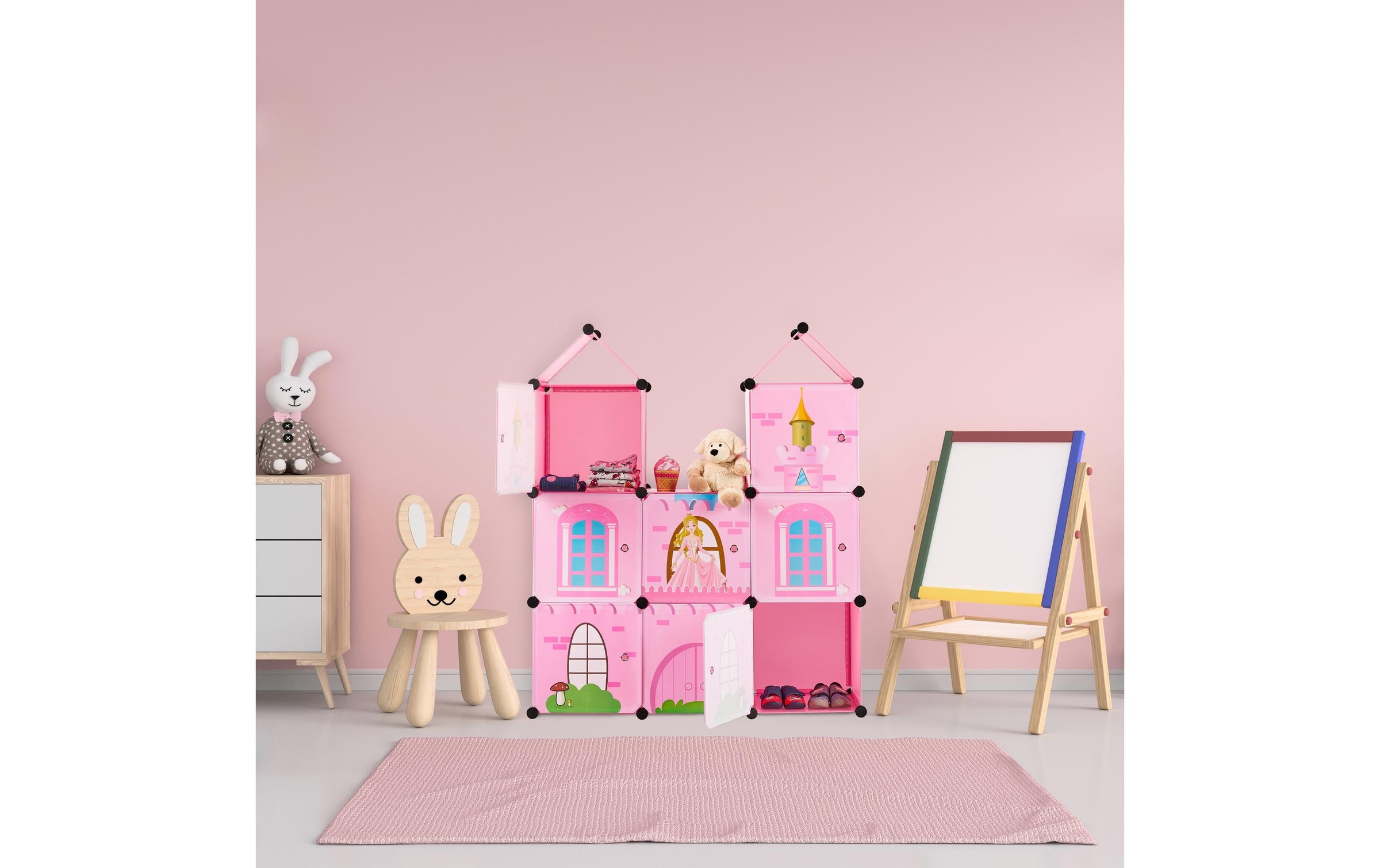 relaxdays Kinderregal »Kinderzimmer als Schloss«