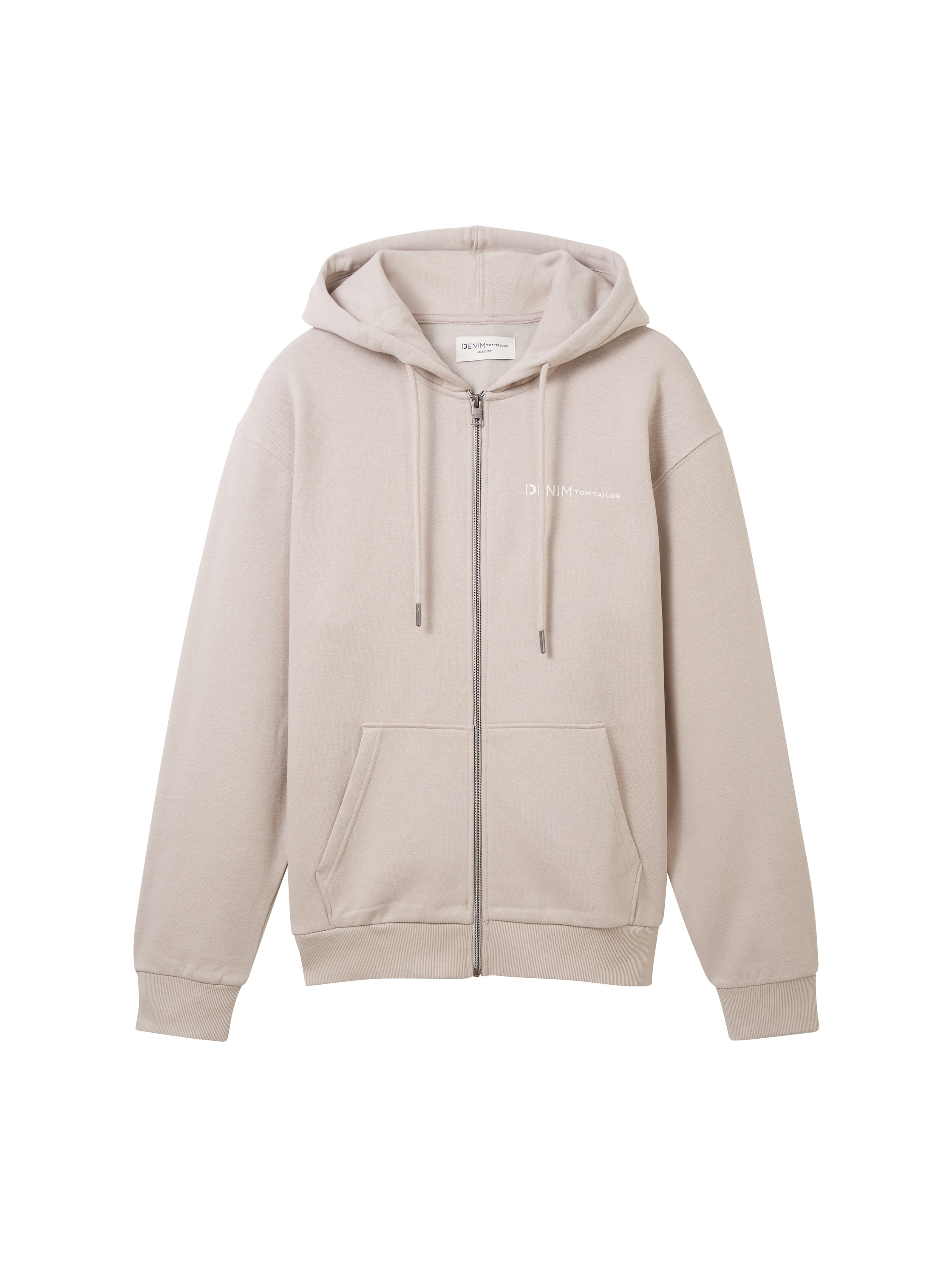 TOM TAILOR Denim Kapuzensweatjacke, mit Logobadge am oberen Ärmel