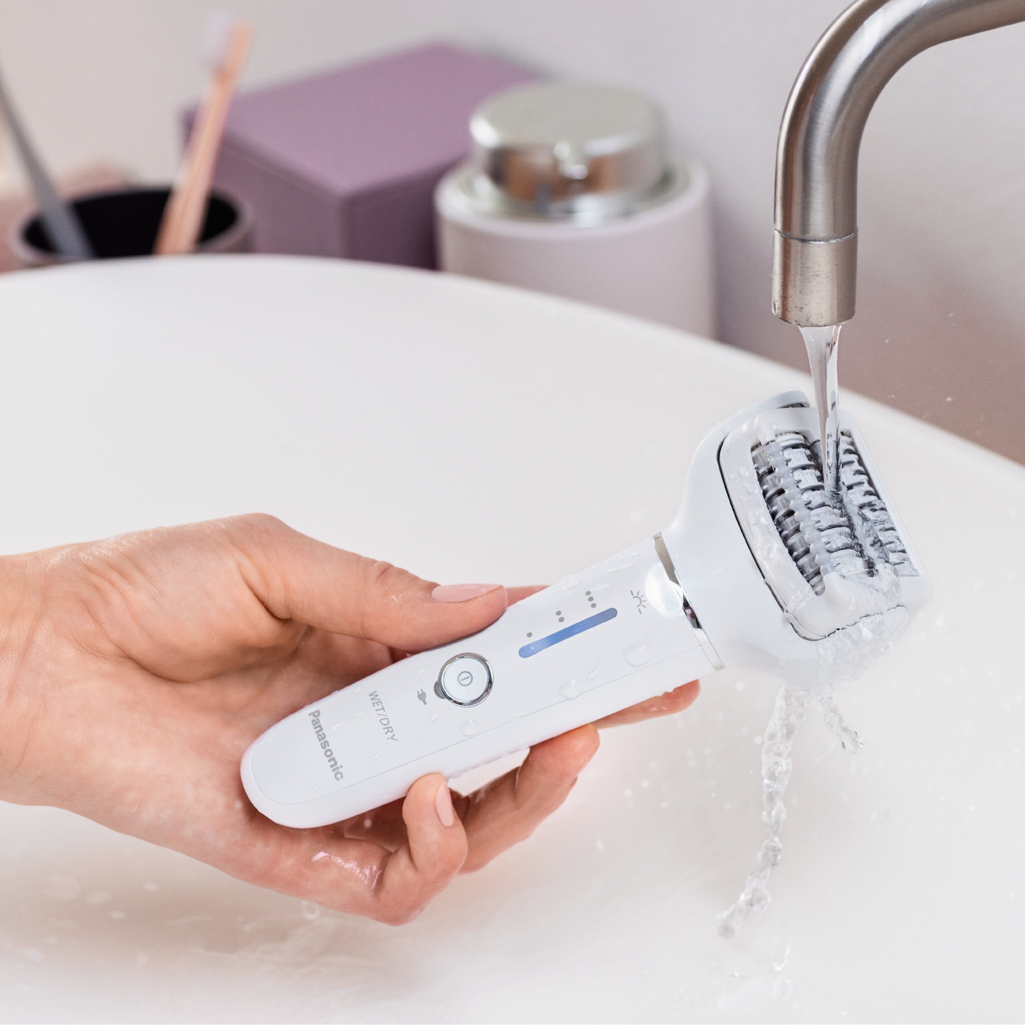 Panasonic Epilierer »ES-EY31-W503«, 2 St. Aufsätze, 2-in-1 Nass-/Trocken-Epilierer